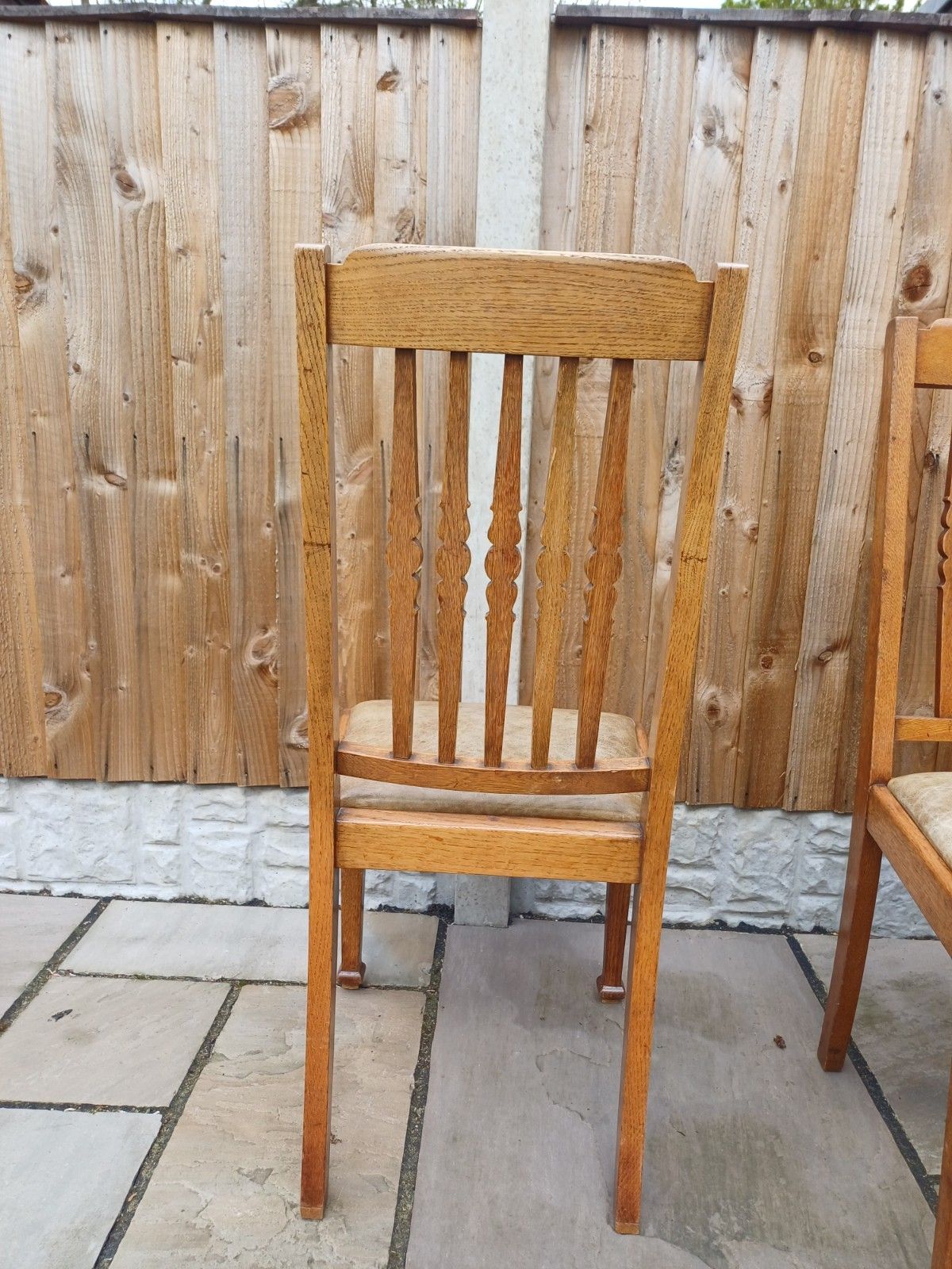 Shapland And Petter Oak Dining Chairs X 6 Arts And Crafts Period Stamped photo 798.0
