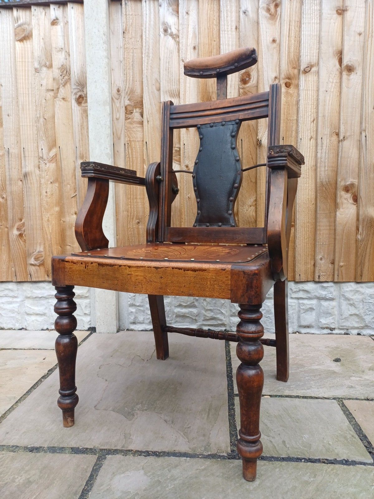Rare Scottish Antique Barbers Chair Woth Makers Name photo 502.0