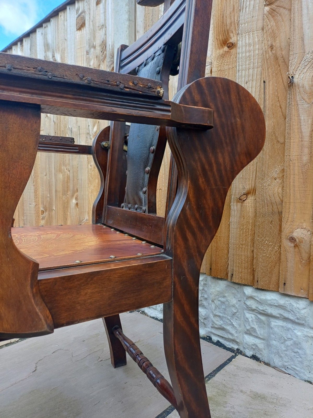 Furniture Rare Scottish Antique Barbers Chair Woth Makers Name photo
