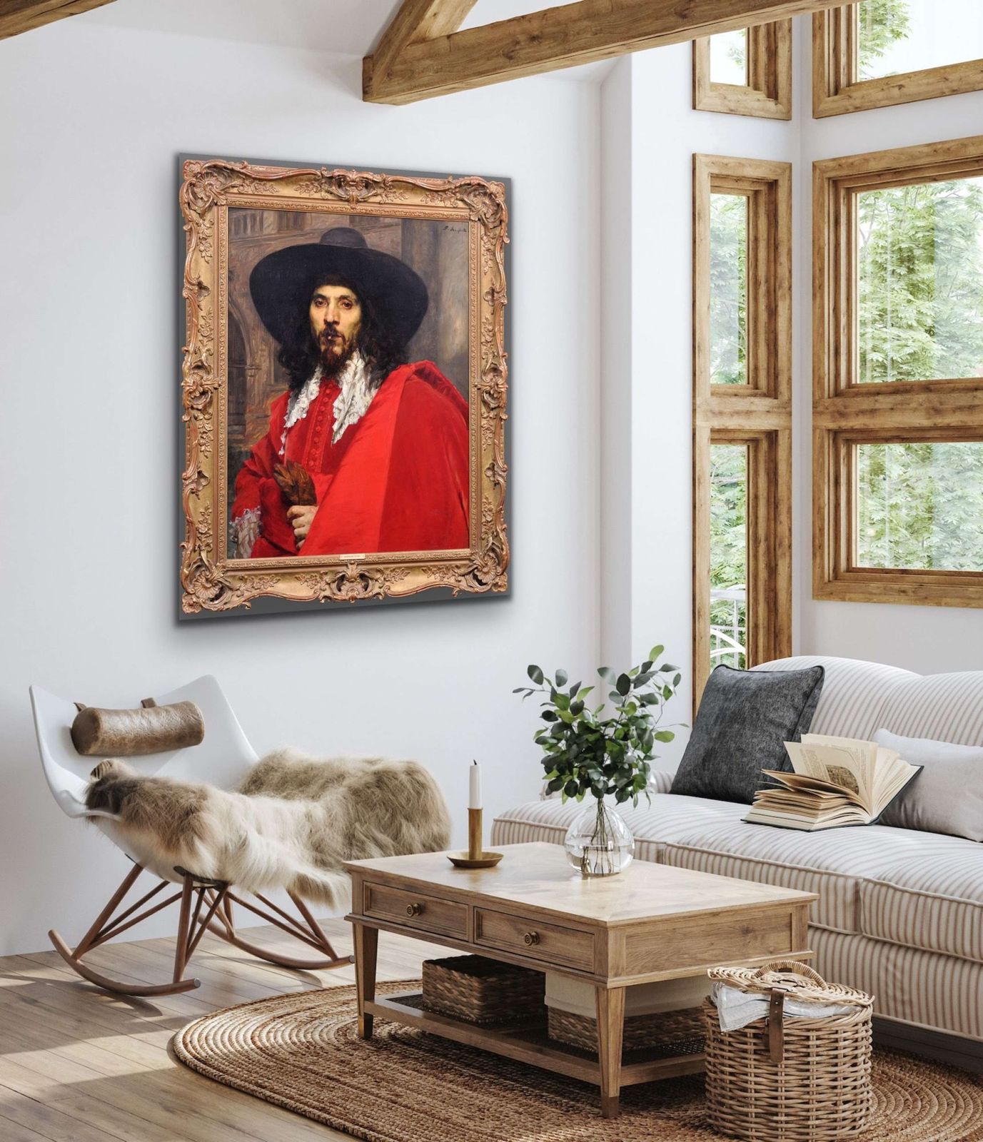 Ferdinand Victor Leon Roybet, 1840-1920. Français. Le Mousquetaire. Portrait de cavalier encadré, huile sur panneau, vers 1880. photo 19895.0