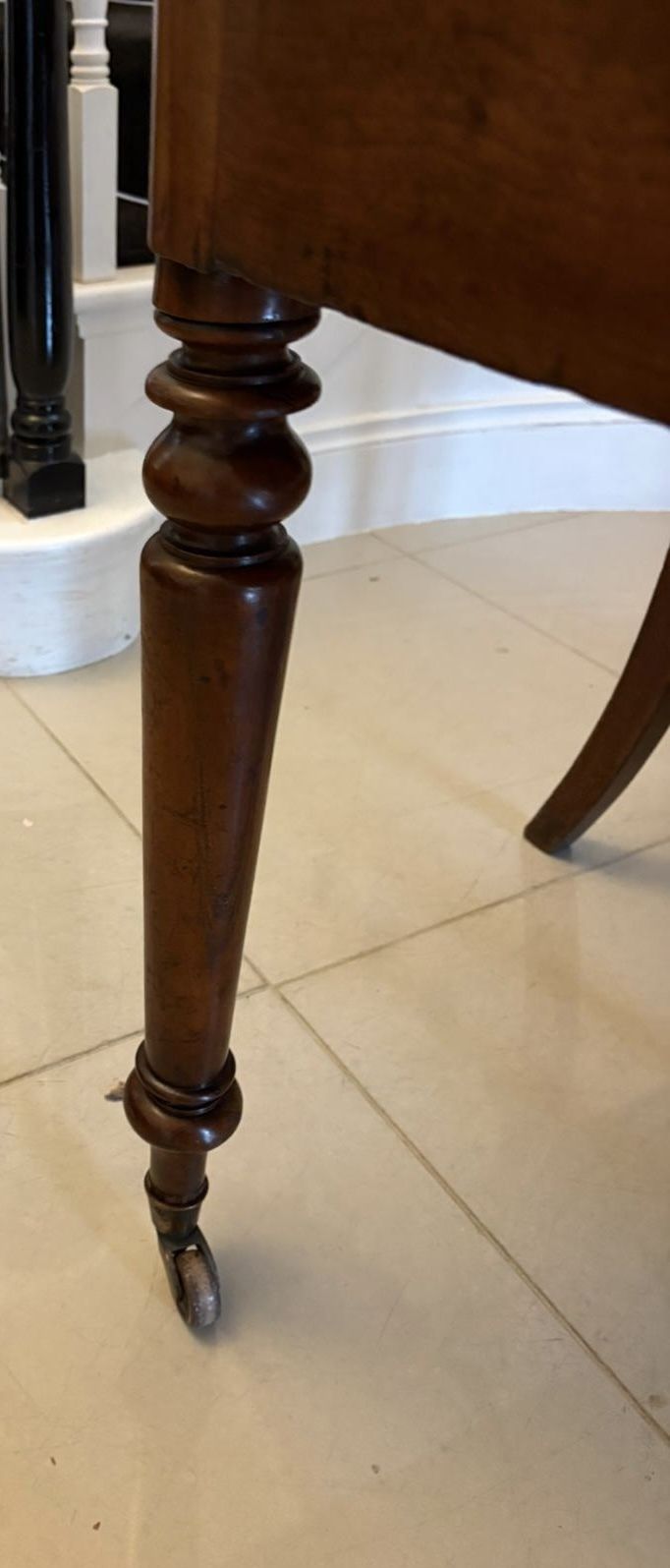 photo for sale Antique Early 19th Century Mahogany Partners Library Writing Desk With Leather Slide