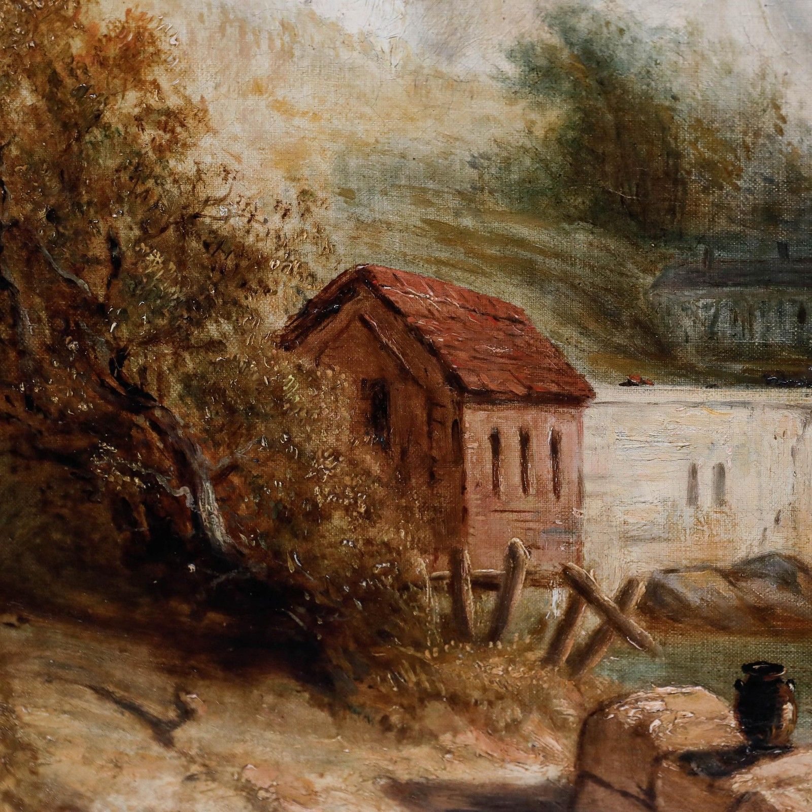 Framed 19th Century Oil Tyrol Valley Landscape With Figures photo 325.0