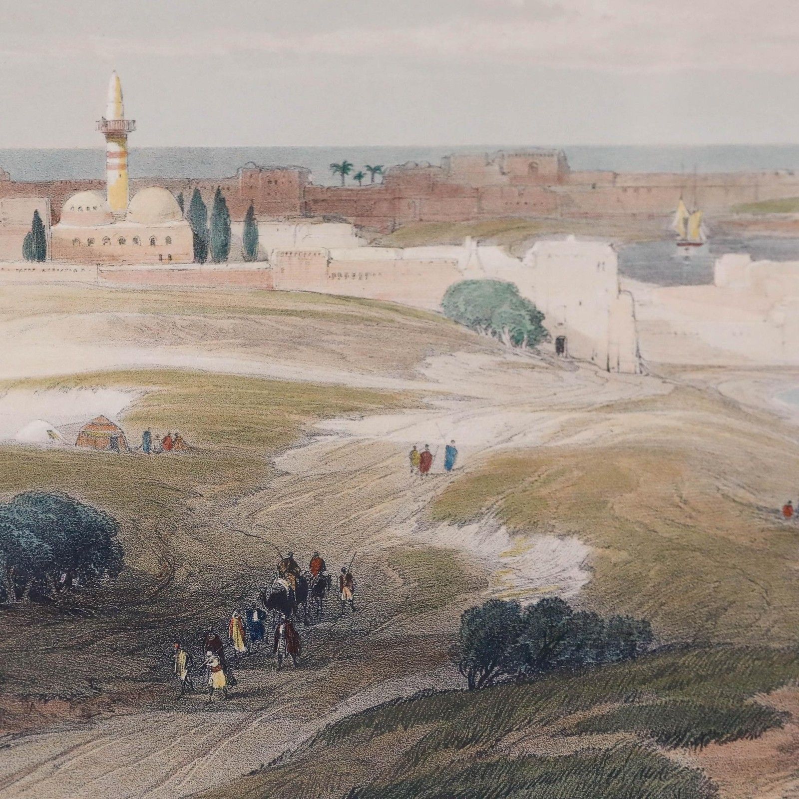 Louis Haghe After David Roberts Lithograph, Tyre From The Isthmus photo 250.0