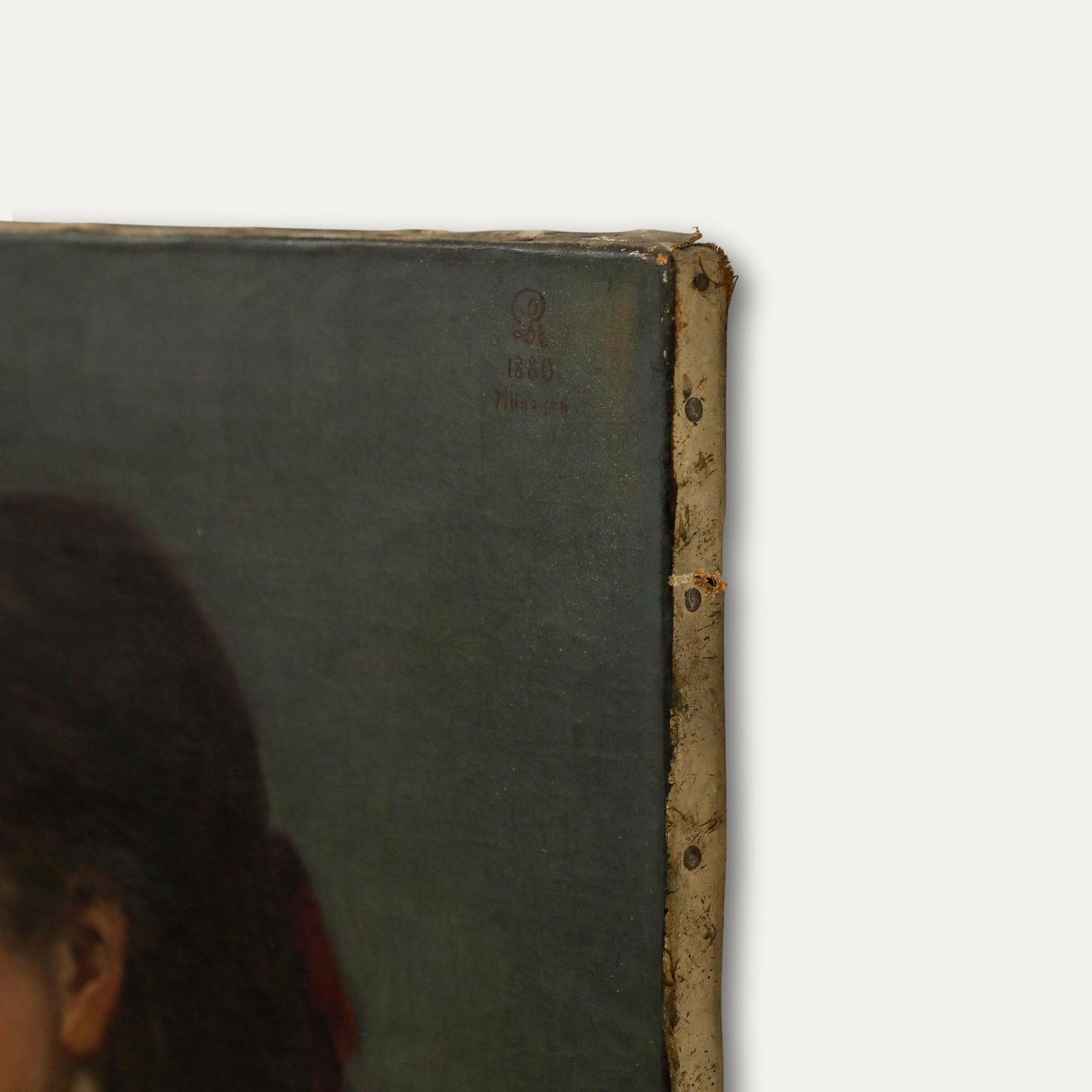 Rach Ludwig (1853 1933) Munich School 1880 Oil, Portrait Of A Young Woman photo buy