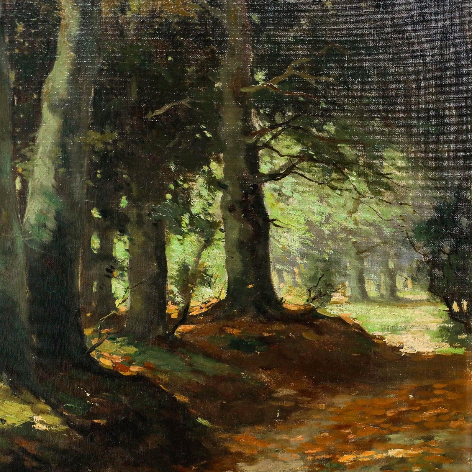 J. Bellaerd Framed Mid 20th Century Oil, The Beech Avenue photo vinterior