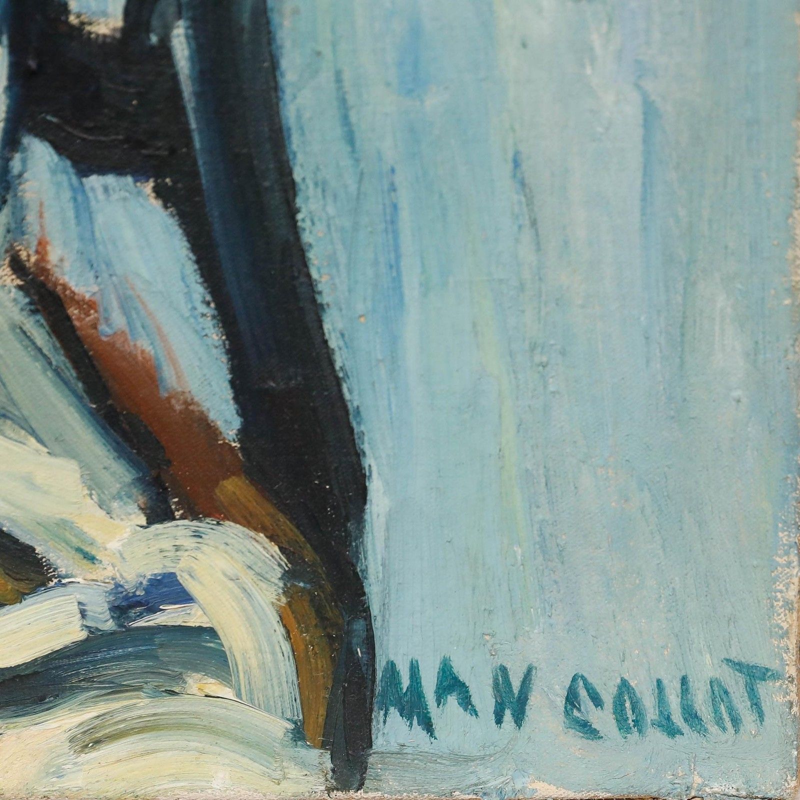 Man Collot (1903 1962) Mid 20th Century Oil, Still Life With Rabbit photo vintage