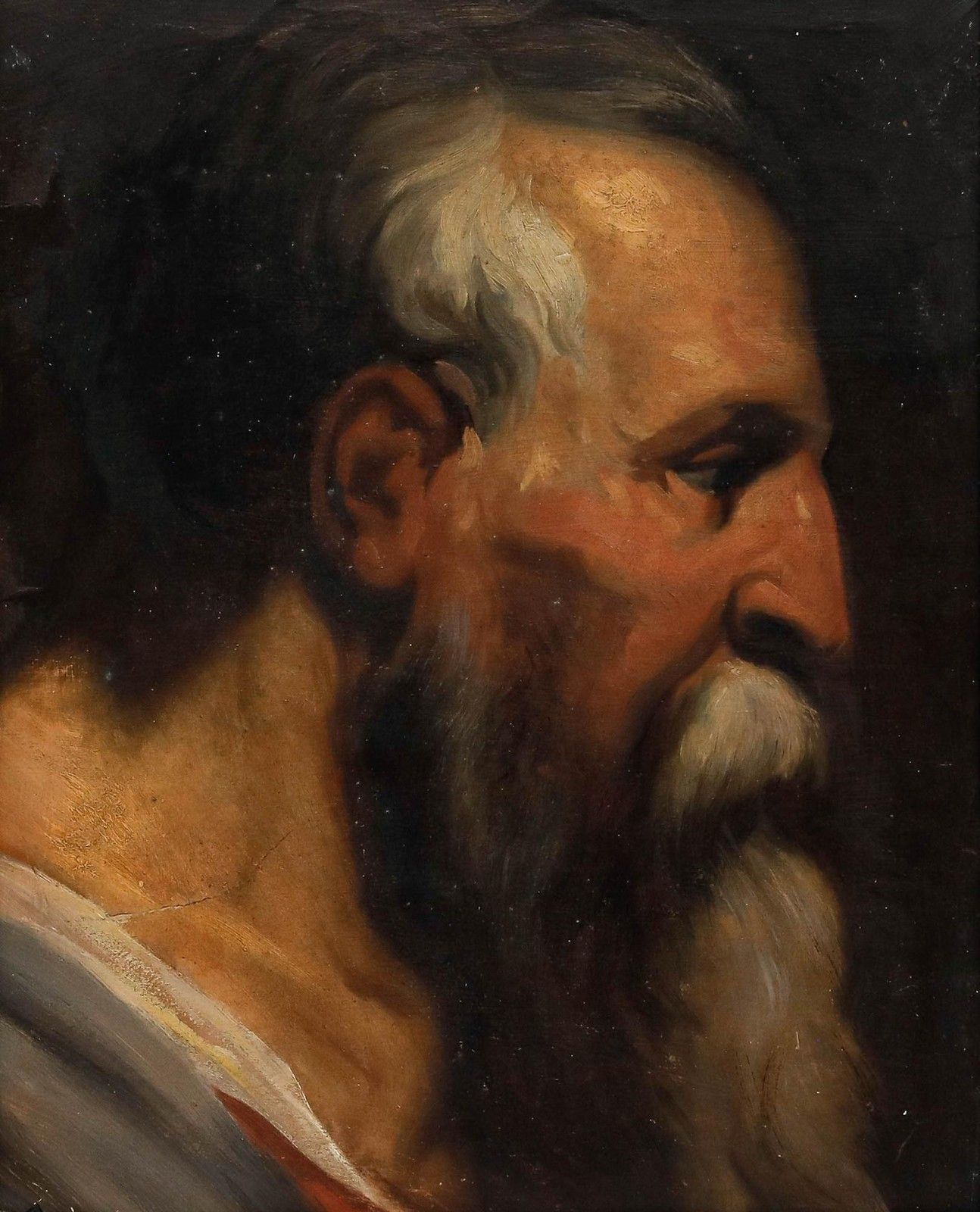 Attrib. Félix Caullet (1827 1865) Mid 20th Century Oil, Profile Of A Bearded Man photo furniture