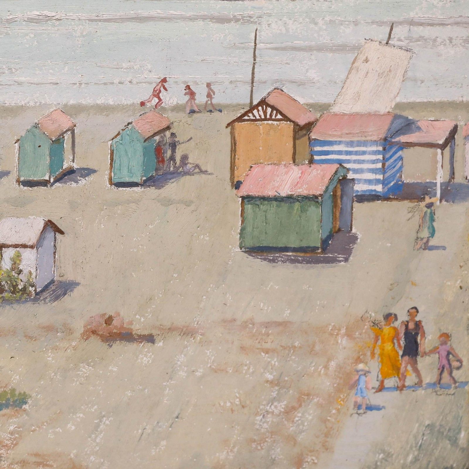 Attrib. Georges M. Baltus (1874 1967) Framed Oil, Early Morning At The Beach photo Art