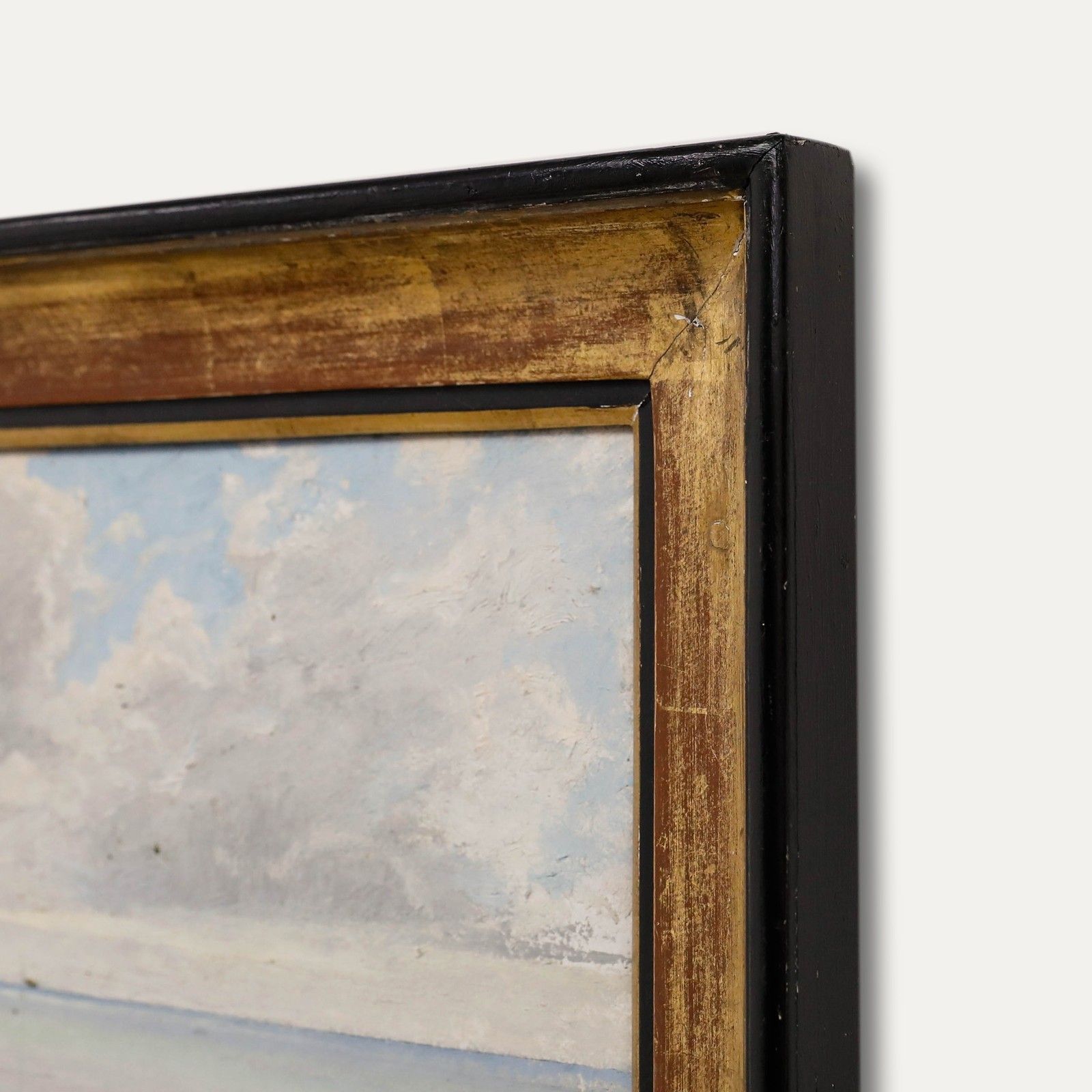 Attrib. Georges M. Baltus (1874 1967) Framed Oil, Early Morning At The Beach photo vintage