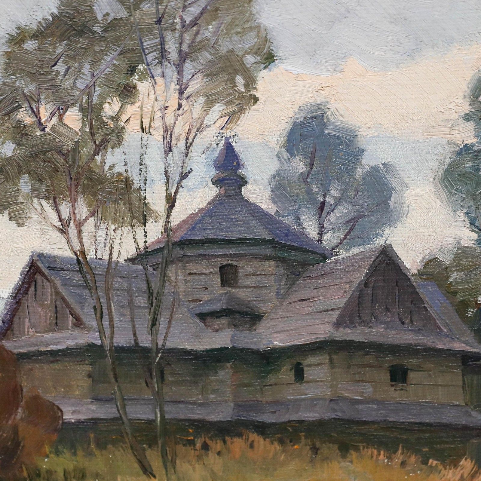Vladimir Lykho (1924) 1977 Oil, Evening In The Mountains photo vinterior