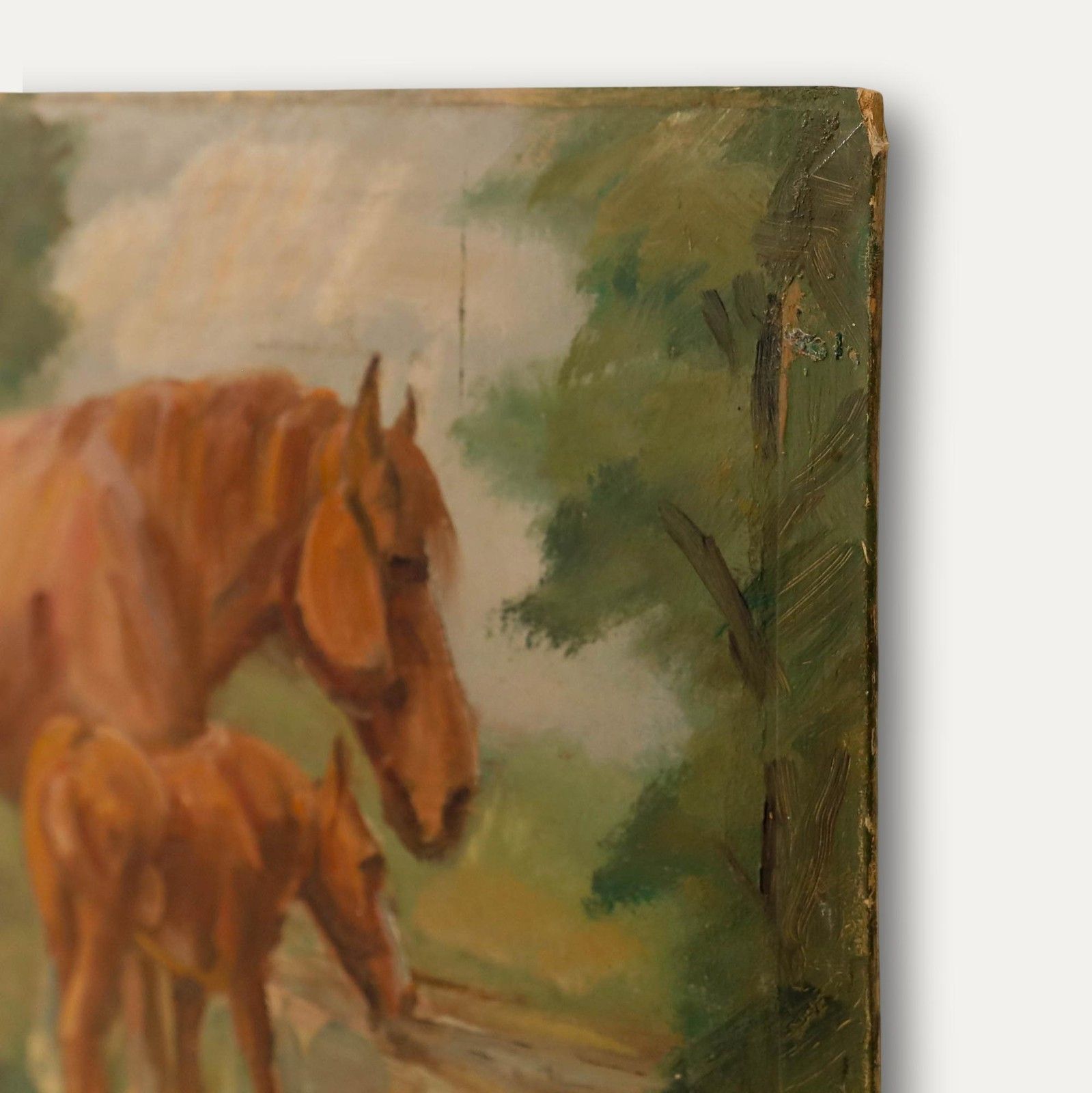 Kurt Glauber (1886 1963) Mid 20th Century Oil, Horses Watering photo vinterior