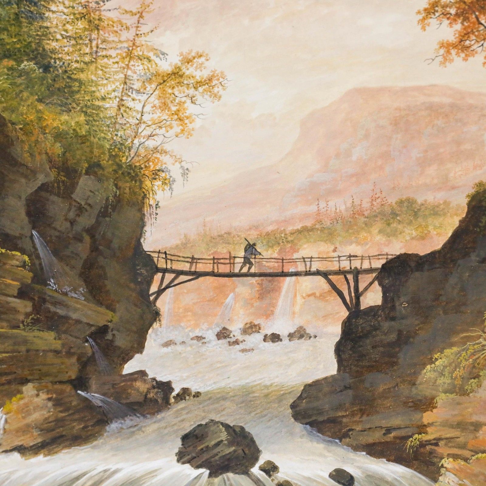 Willem Gerrit Van Ulsen (1762 1830) Watercolour, Crossing The Torrent photo Art