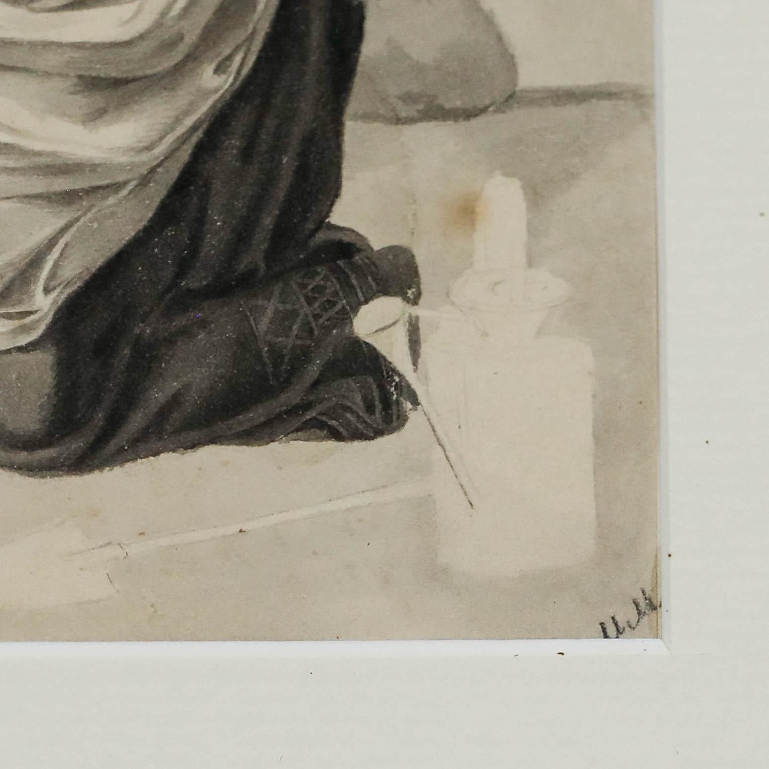 After Pauline Auzou (1775 1835) Framed Watercolour, Daria (Maternal Fear) photo vinterior
