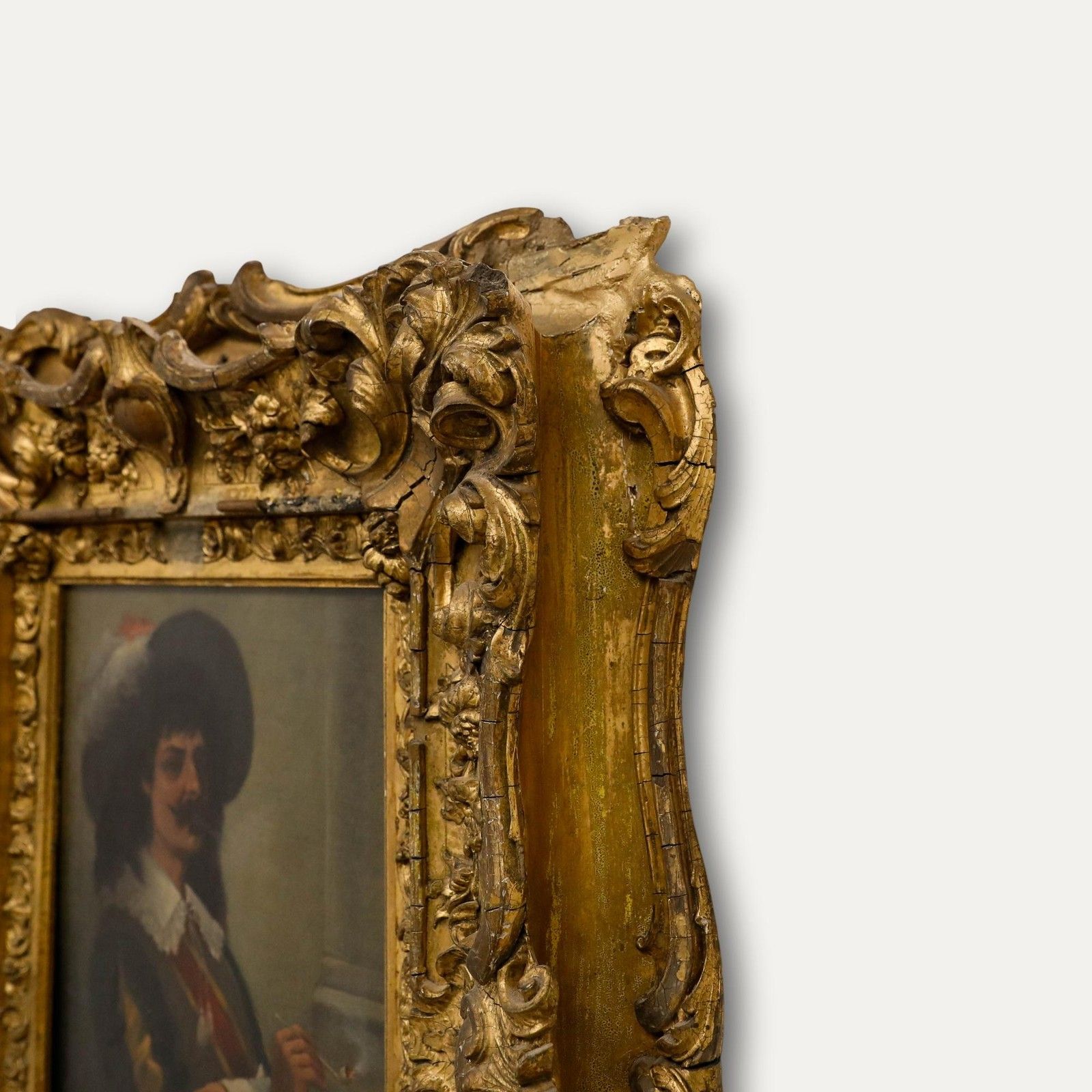 Reno Framed 19th Century Oil, Portrait Of A Cavalier Smoking A Pipe photo 750.0