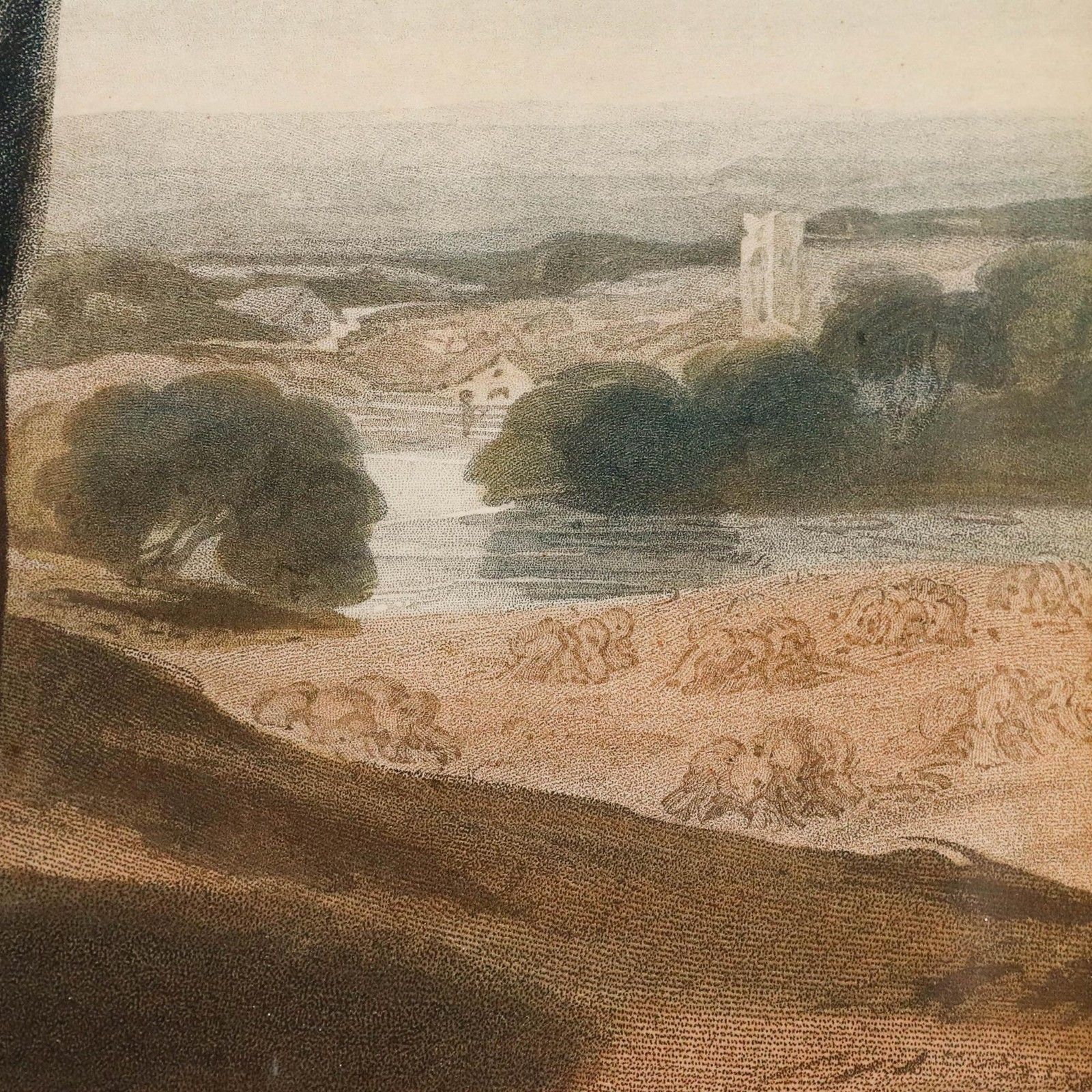 Framed 19th Century Aquatint Collecting The Harvest photo 325.0