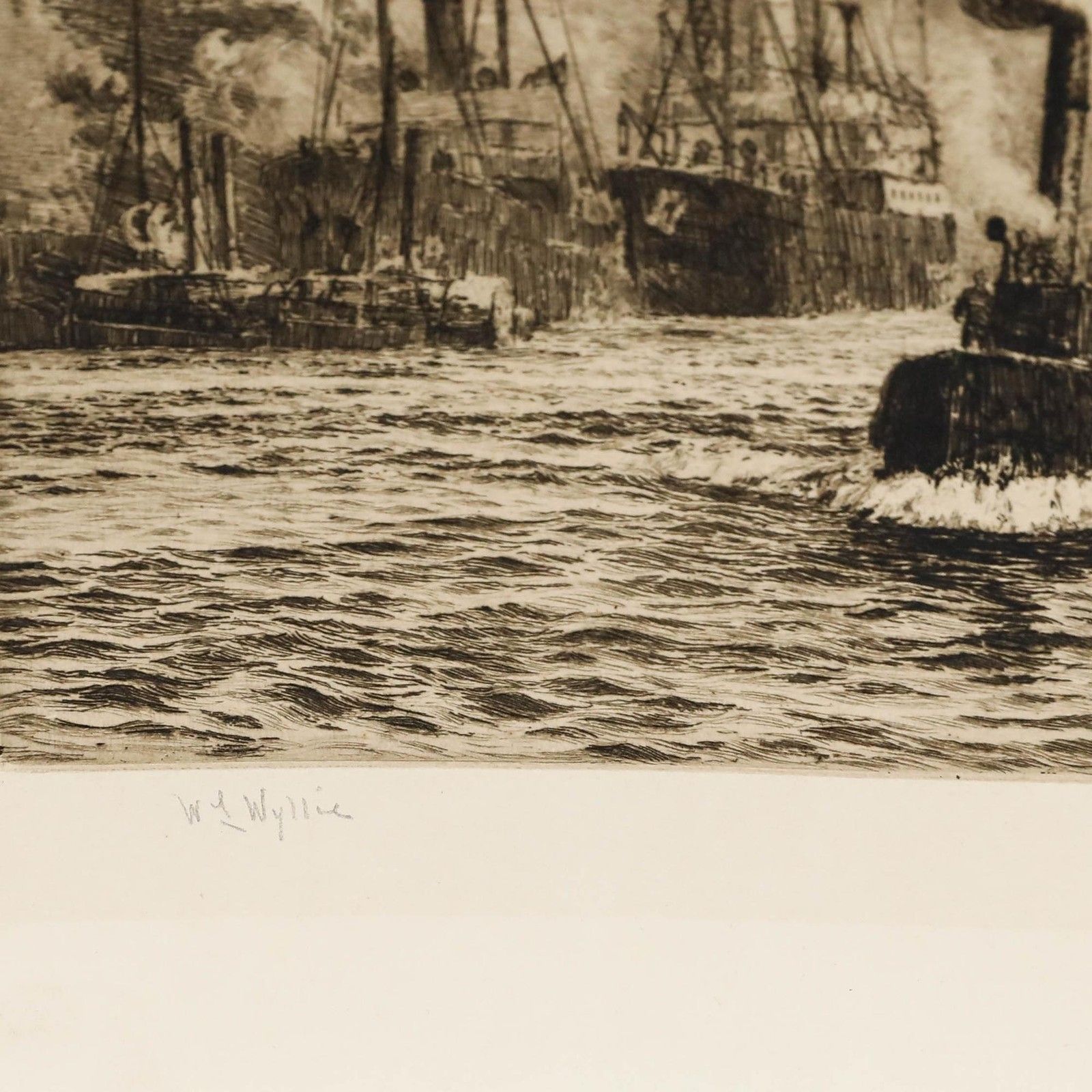 William Lionel Wyllie (1851 1931) 1913 Etching, On The Clyde At Govan photo vinterior