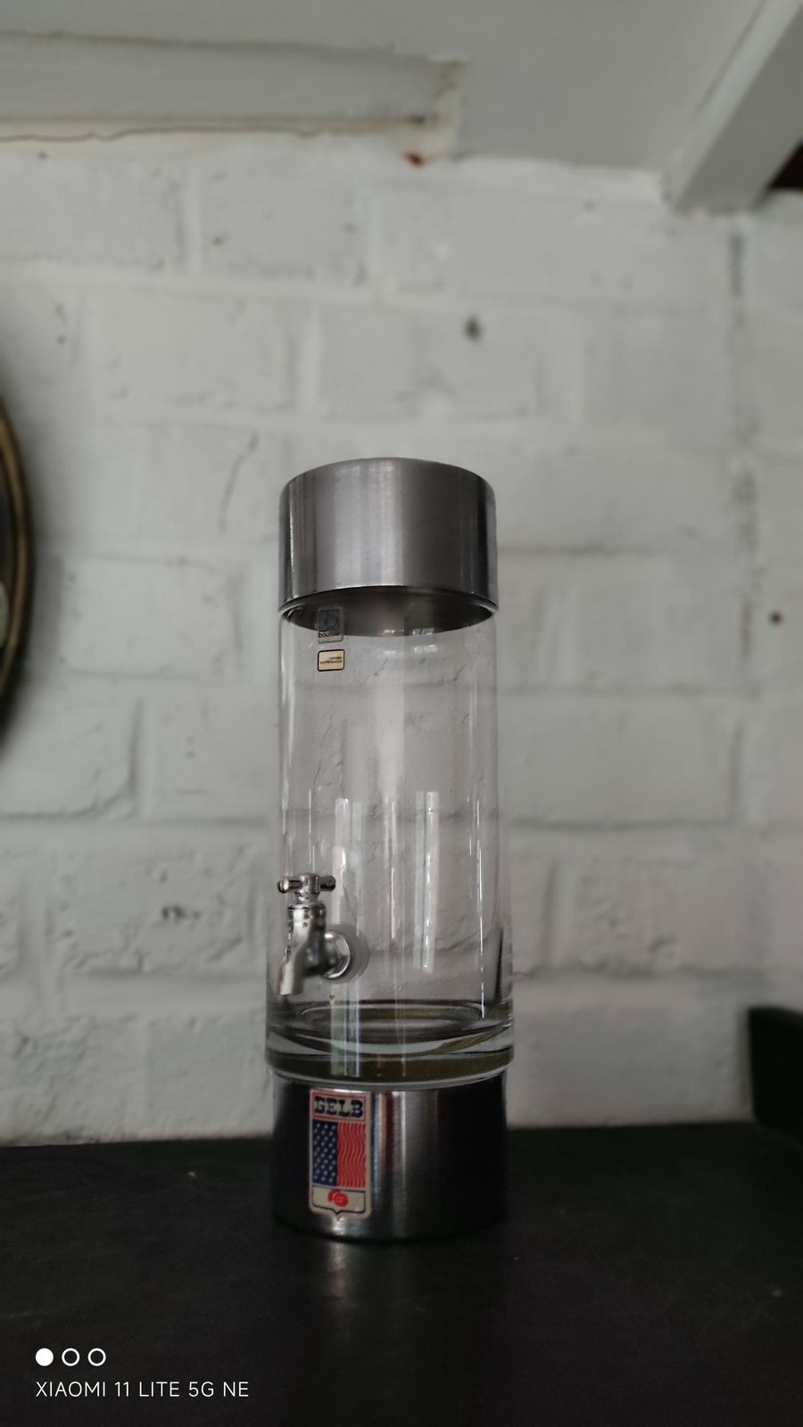Franse Hedendaagse Absintfontein van Gelb Paris in Verzilverd Metaal & Geblazen Glas, Mid-Century Modern Barware photo furniture