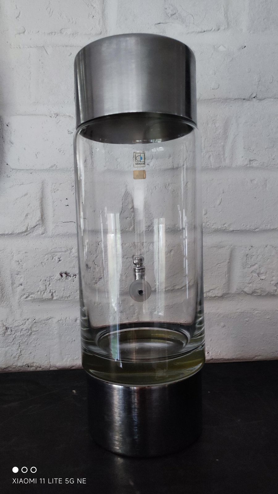 French Contemporary Absinthe Fountain By Gelb Paris In Silver Metal & Blown Glass, Mid Century Modern Barware photo buy