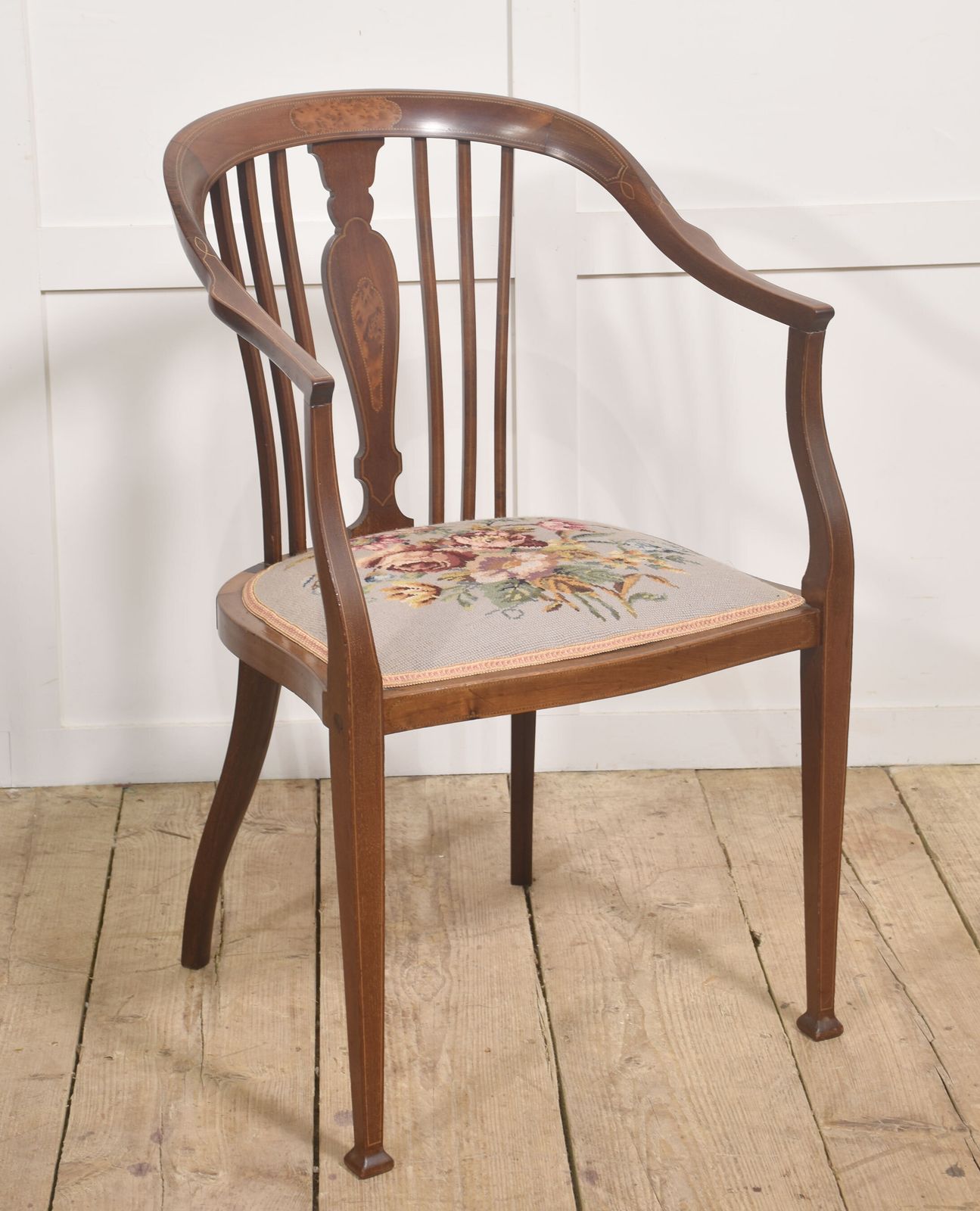 Mahogany And Satinwood Inlaid Occasional Chair photo furniture