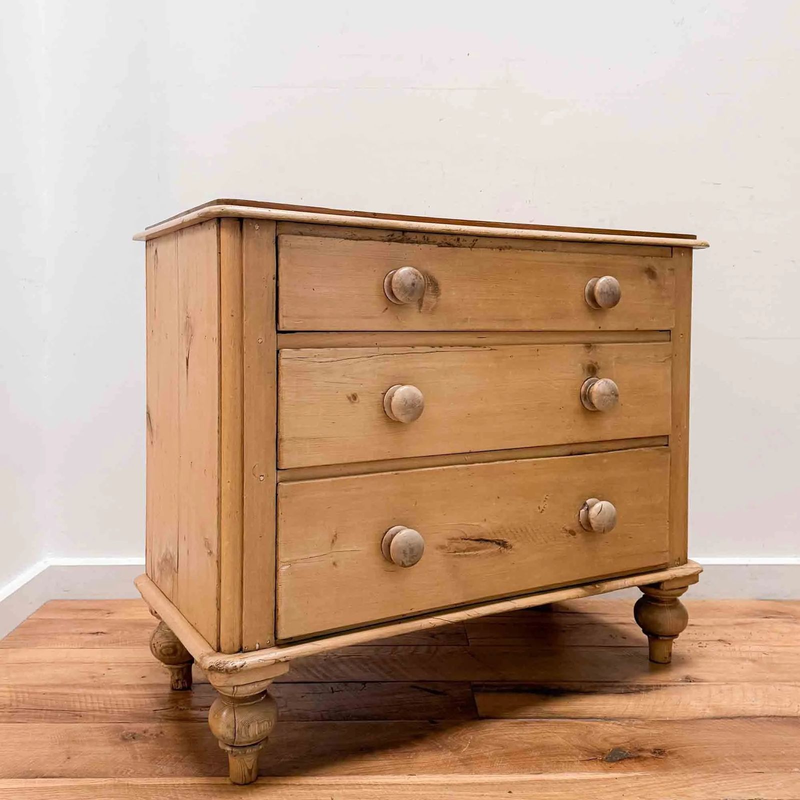 Antique Pine Chest Of Drawers With Rounded Corners photo vintage