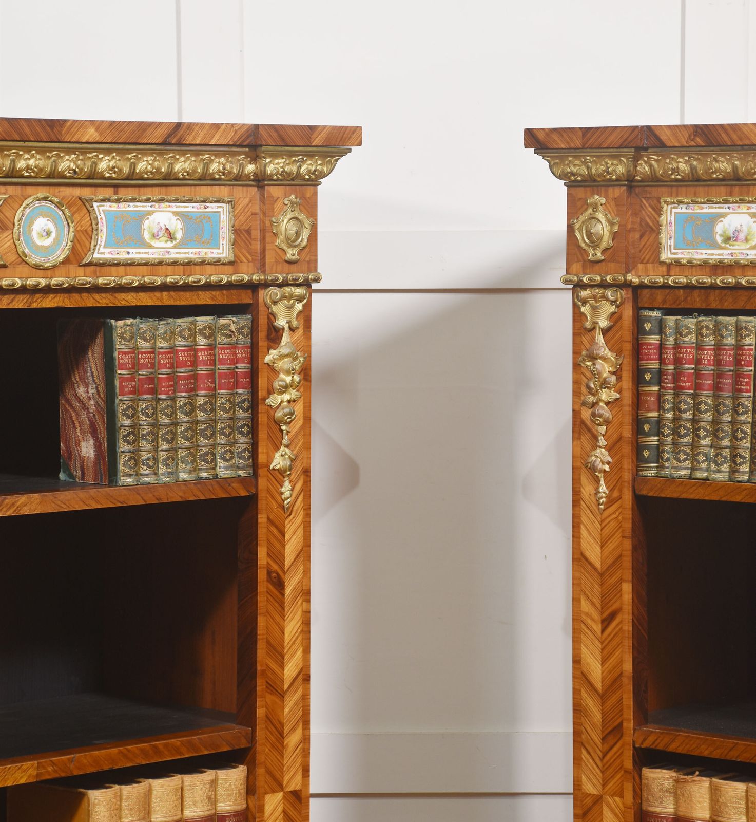 9420.0 Pair Of Exceptional Kingwood And Tulipwood Open Bookcases photo