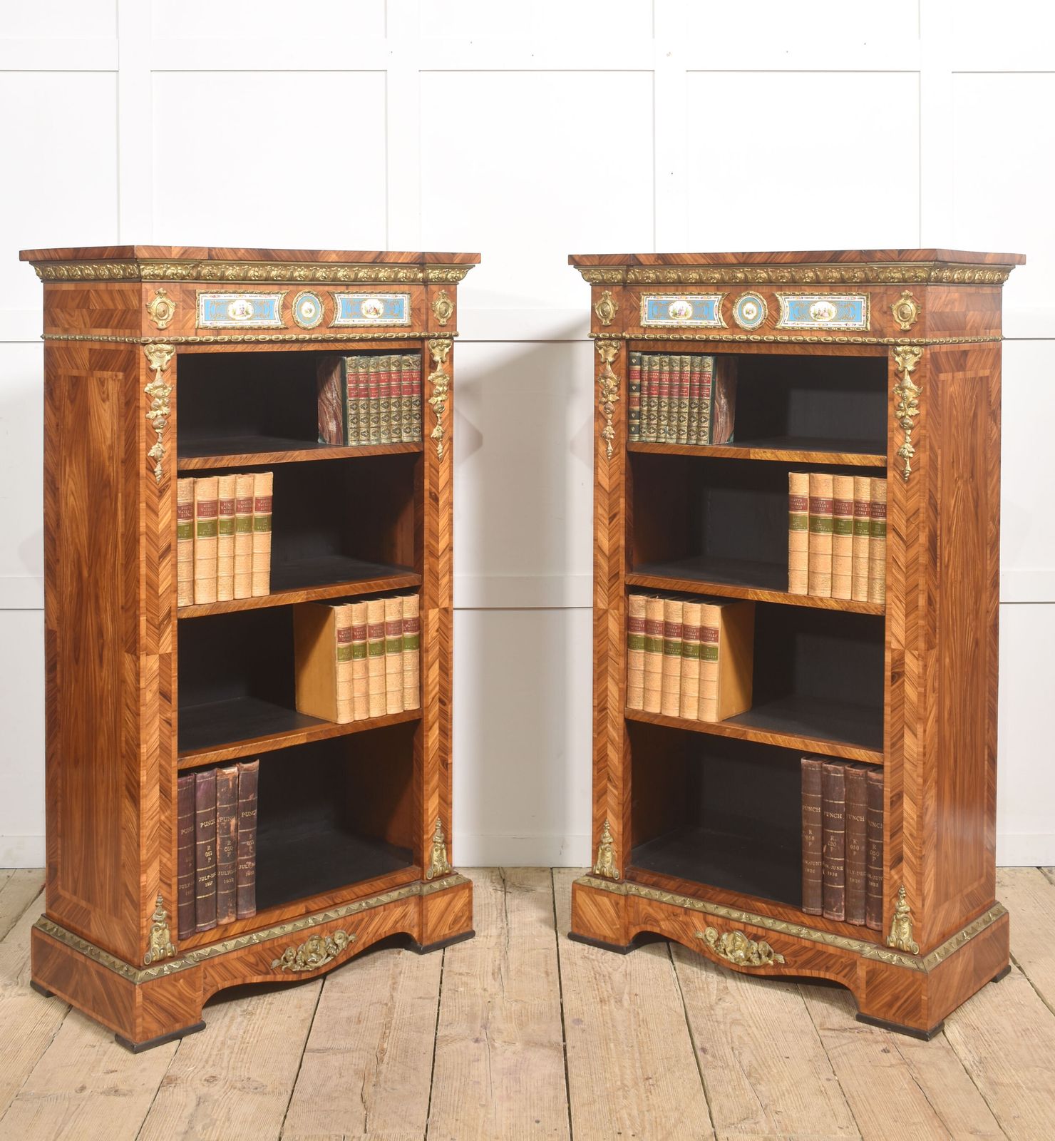 photo buy Pair Of Exceptional Kingwood And Tulipwood Open Bookcases