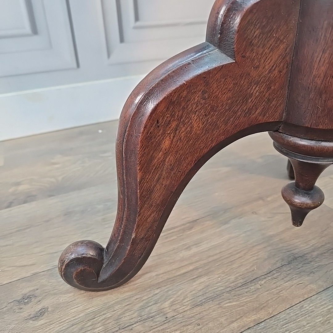 photo for sale Antique Victorian Occasional Table Round Torchere Plant Stand Wine Lamp Wooden