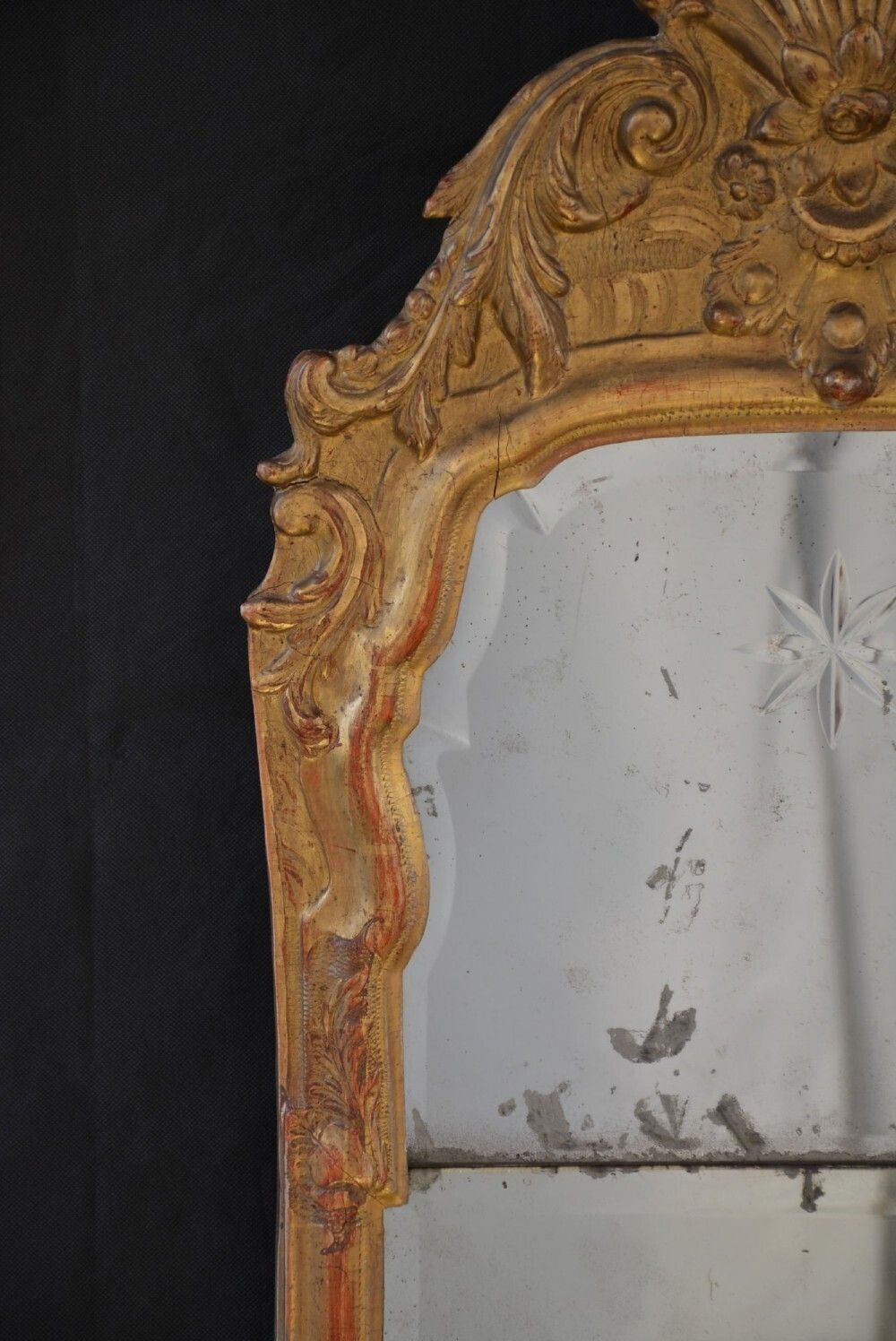 photo for sale Georgian Gesso And Giltwood Pier Mirror W49cm