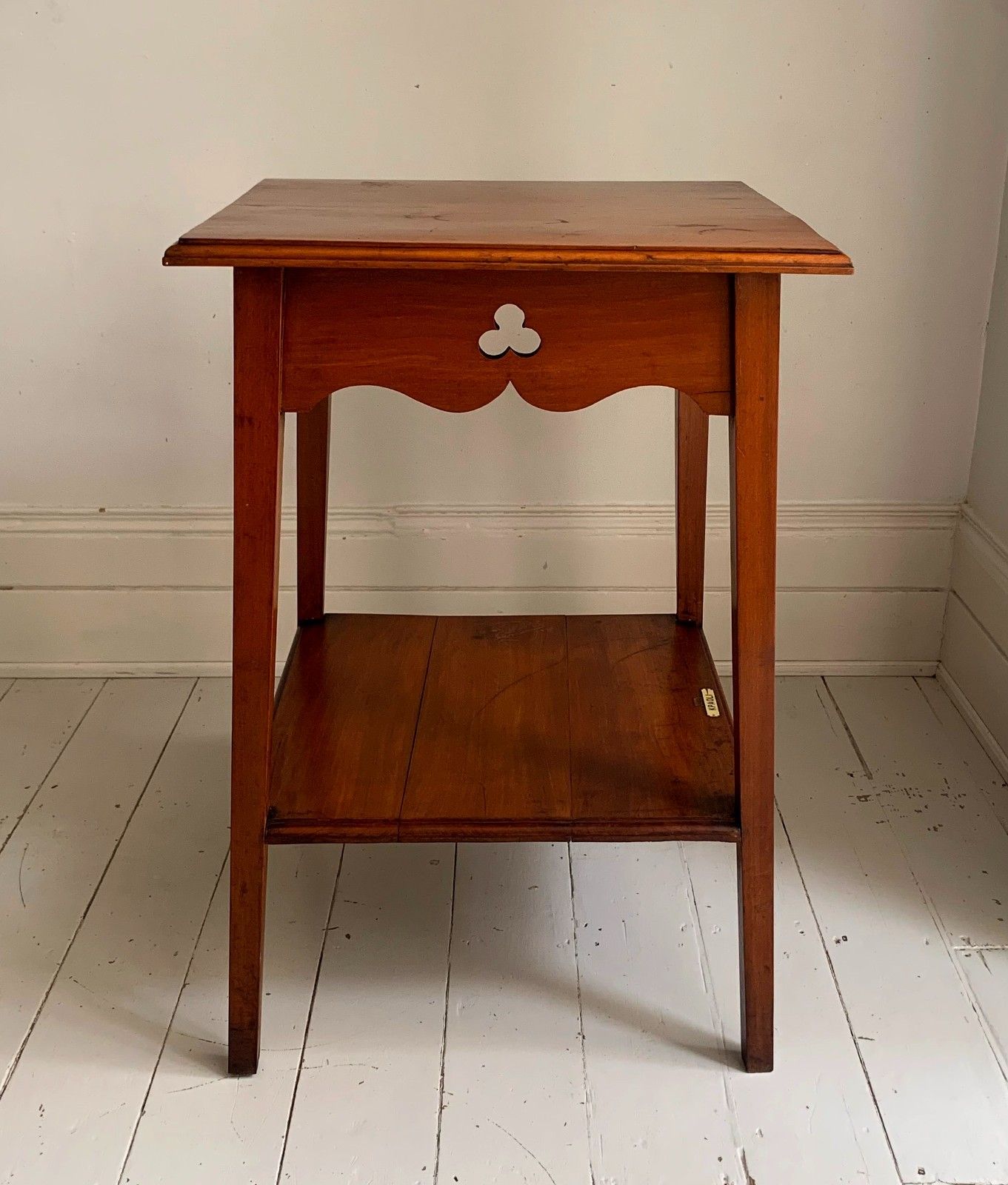 Antique Arts & Craft Carved Oak Two Tier Large Side Table photo Furniture