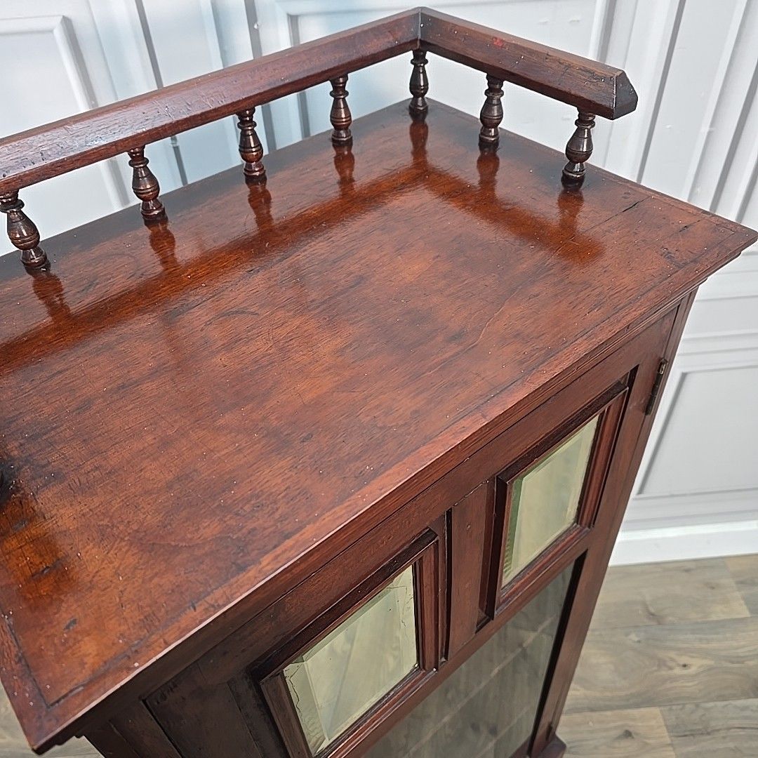 Antique Display Cabinet Glazed Mahogany Music Storage Cupboard Wooden Sideboard photo buy