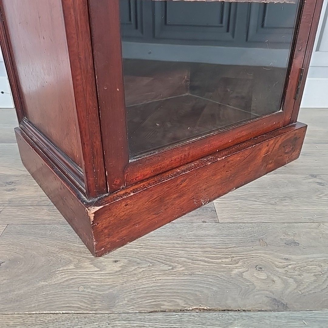 260.0 Antique Display Cabinet Glazed Mahogany Music Storage Cupboard Wooden Sideboard photo