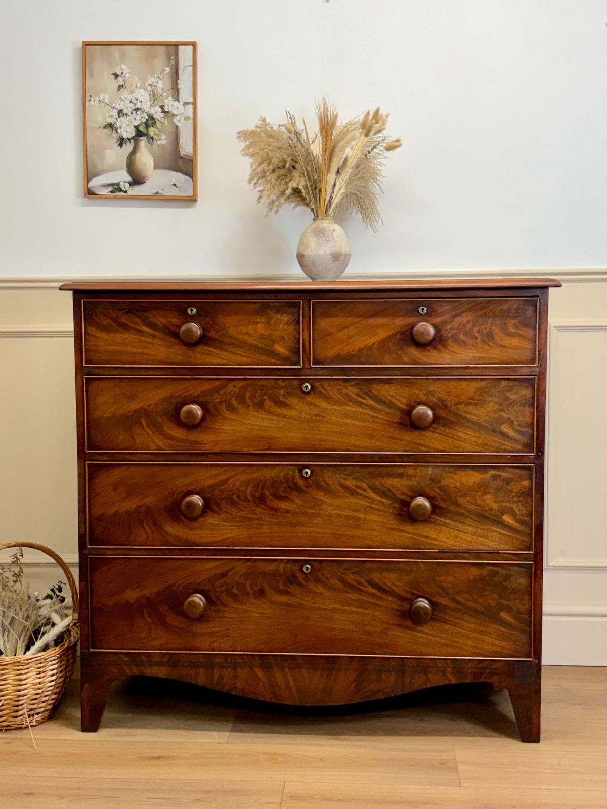Antique Georgian Straight Front Chest Of Drawers