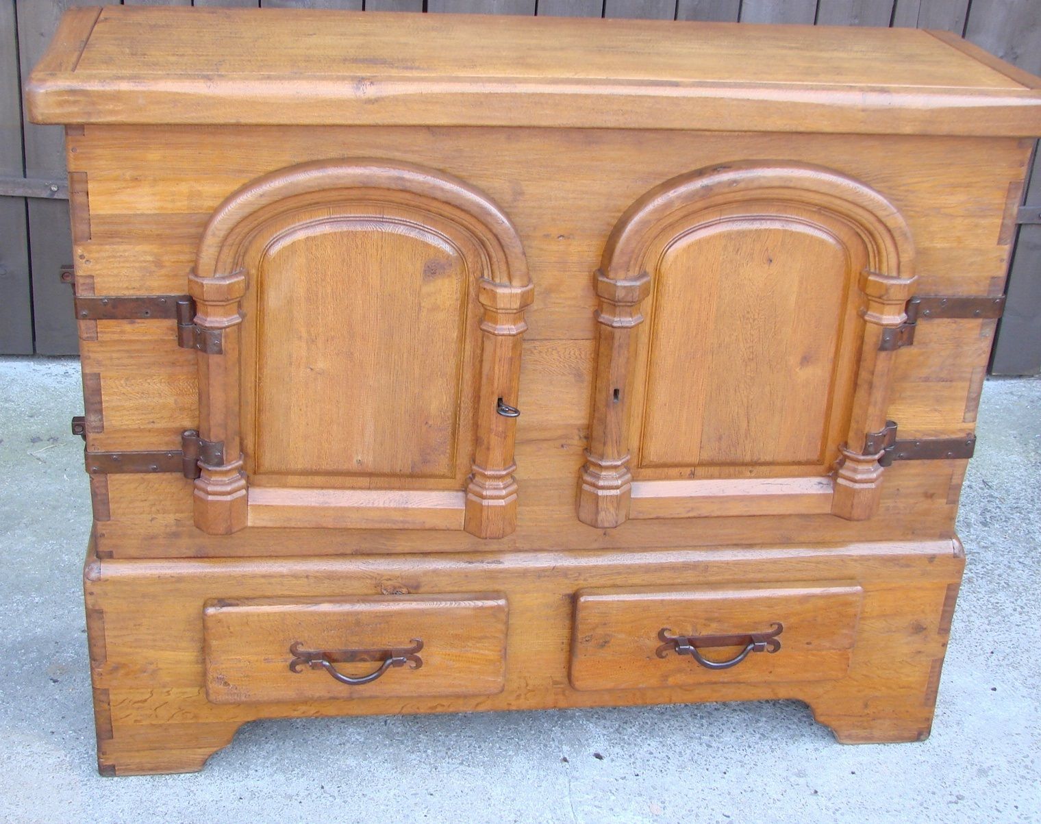 Rustic Oak Chest Of Drawers From The 1950s | Solid Wood | Hand Forged Fittings | Sturdy photo buy