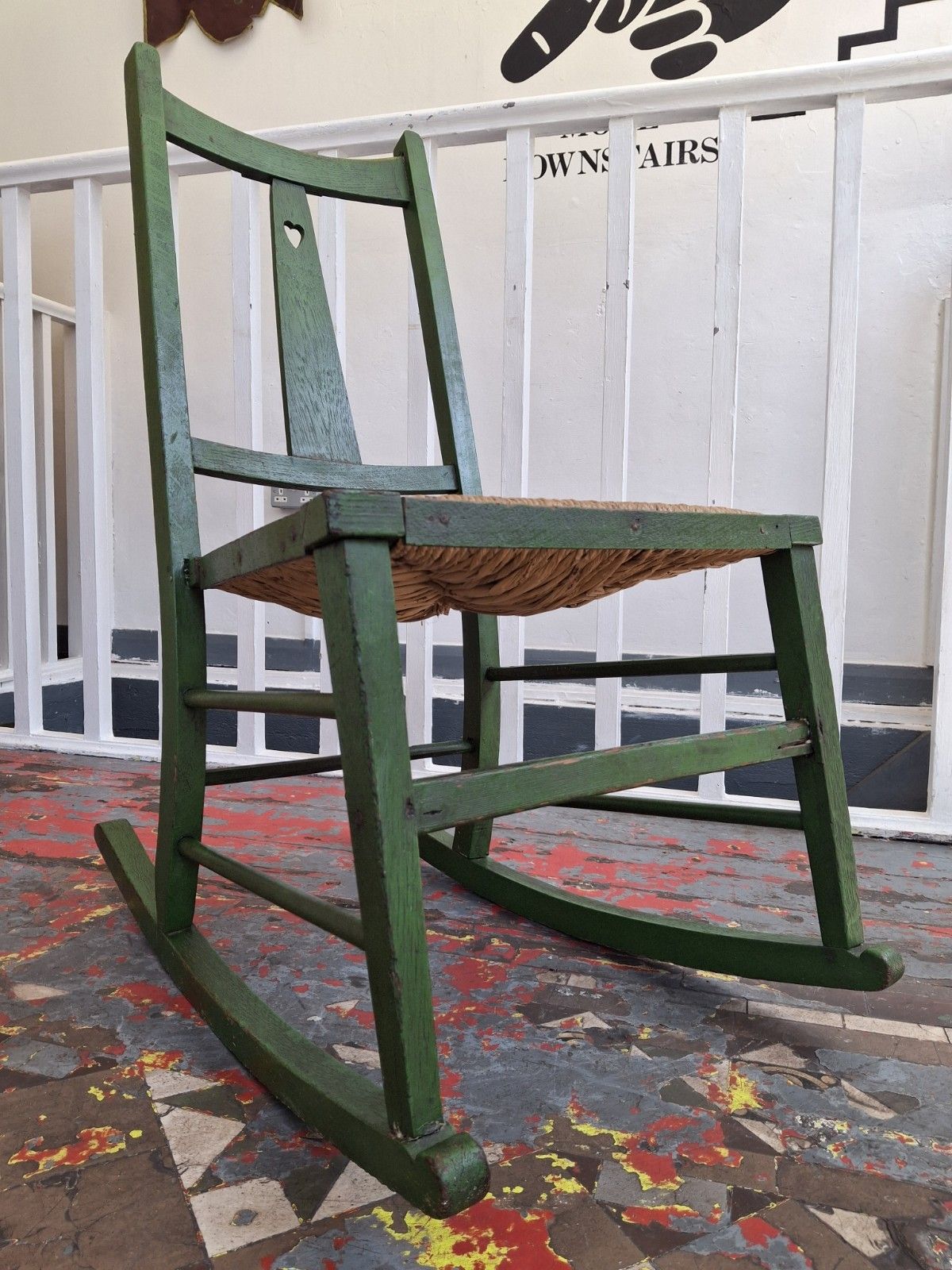 Early 20th Century Arts & Crafts Painted Rocking/Nursing Chair. photo furniture