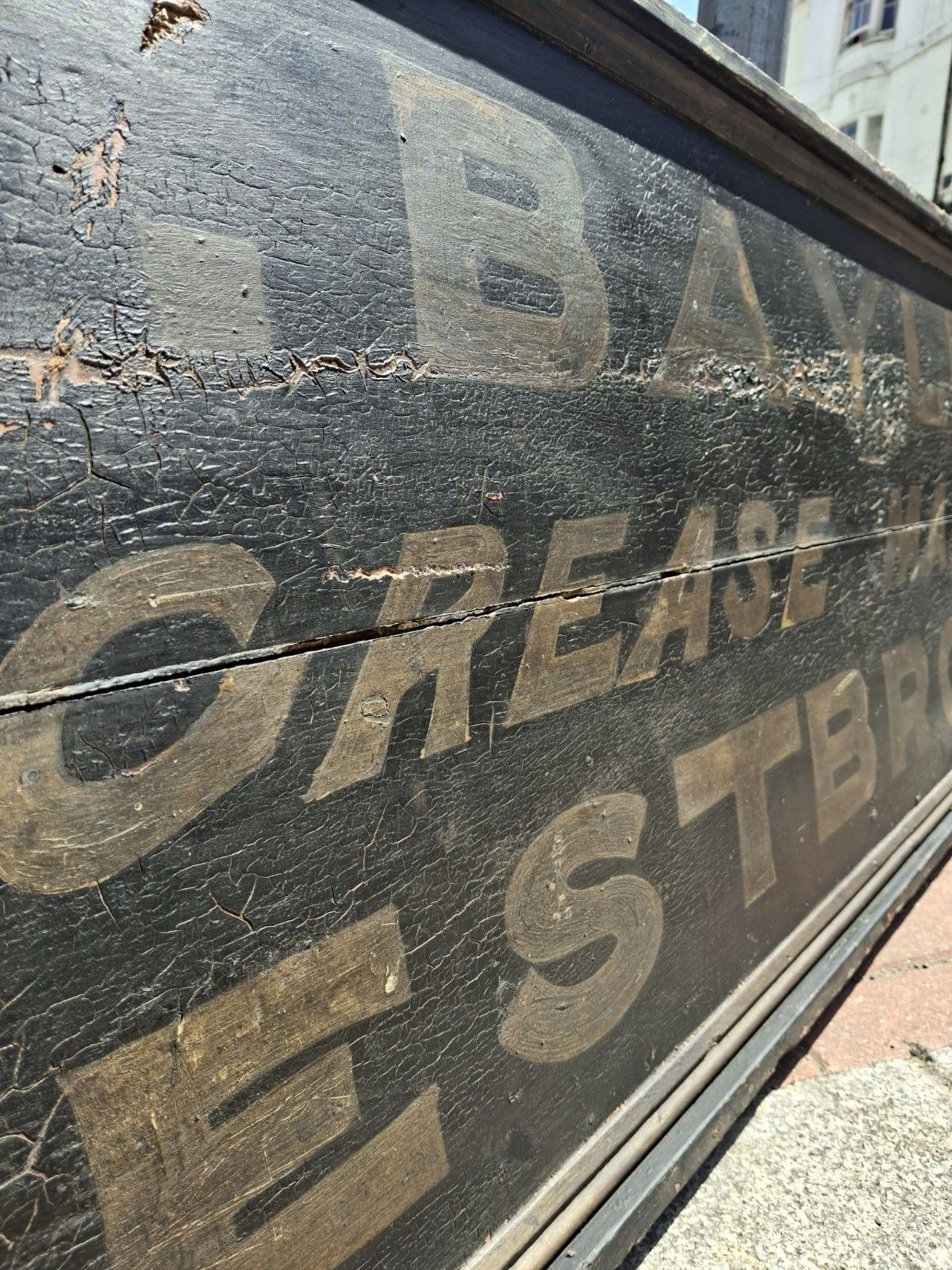 Huge Scale 19th Century Original Hand Painted Lubricants Factory Trade Sign. photo buy