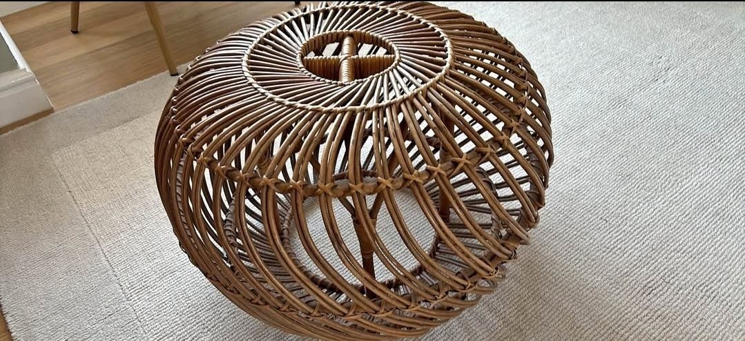 Large Mid Century 1950s Franco Albini Lobster Pot Vintage Foot Stool photo furniture