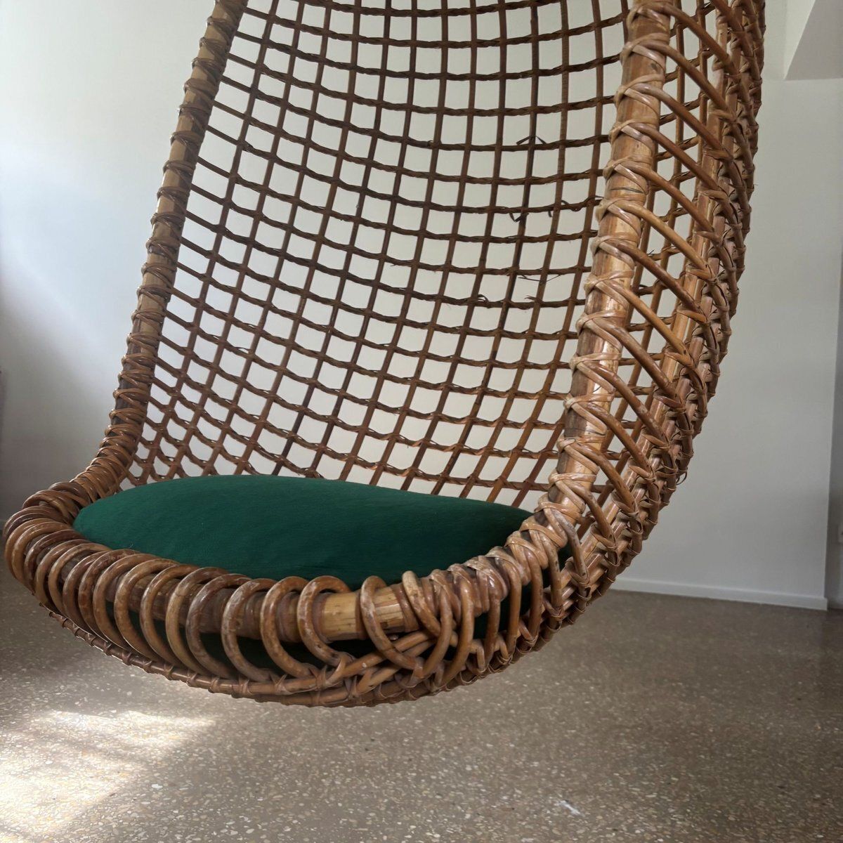 Eureka Hanging Basket Chair By Giovanni Travasa For Bonacina, Italy, 1950s photo vinterior