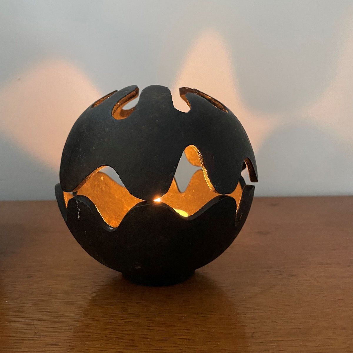 Cast Iron Pumpkin Candleholder By Christel & Christer Holmgren For Illums Bilighus, Denmark, 1960s photo for sale