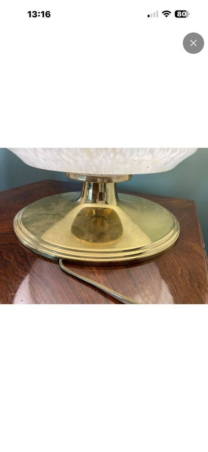 Vintage Table Lamp From Verrerie De Clichy, Speckled Glass And Brass, Years. photo for sale