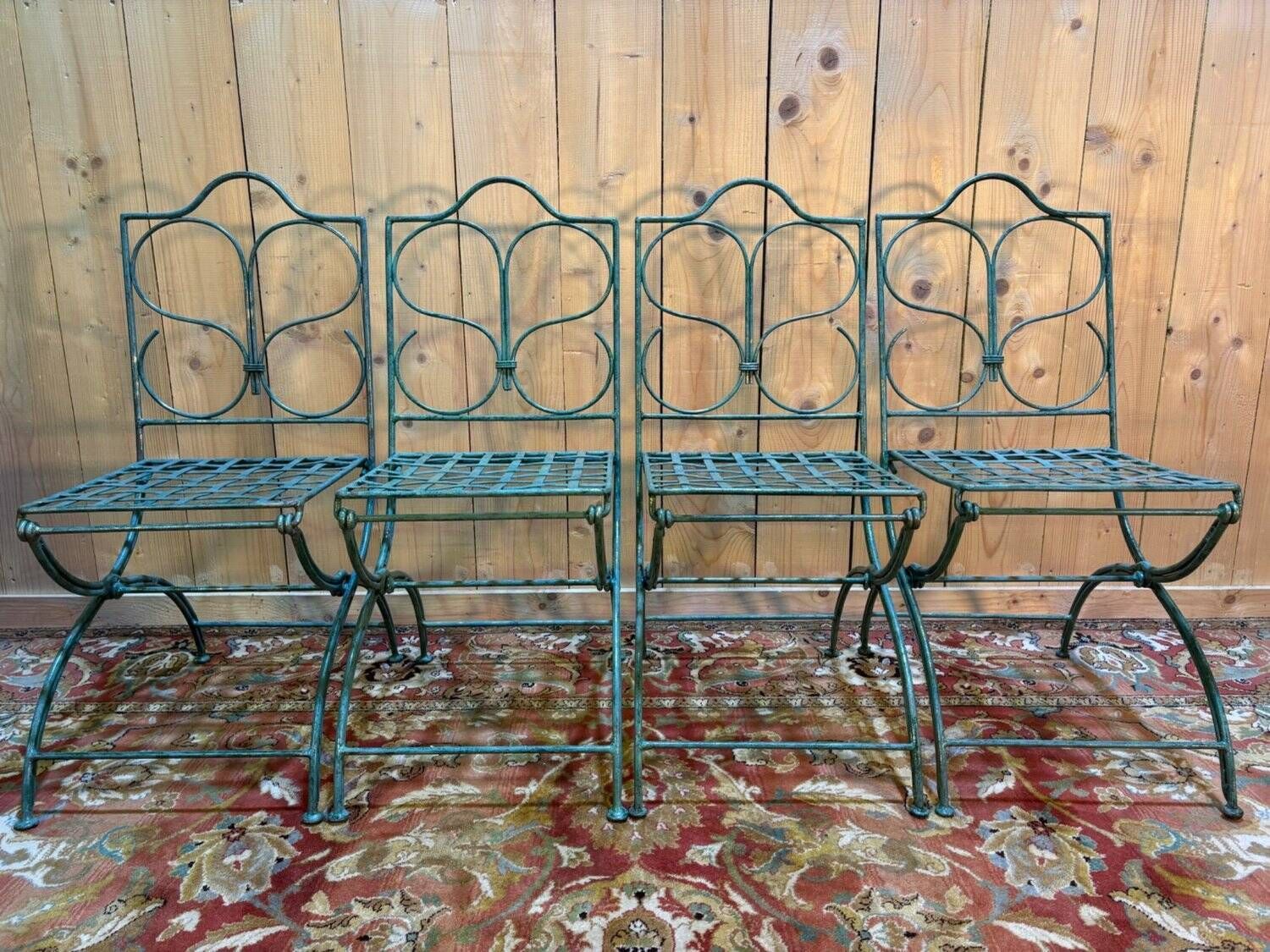 Set Of 4 Metal Garden Chairs photo furniture