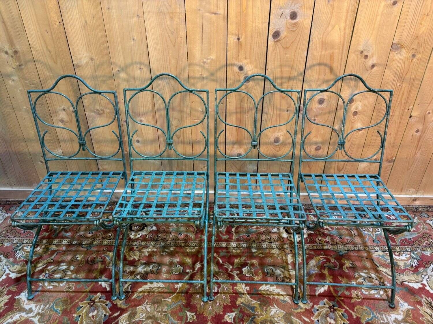 Set Of 4 Metal Garden Chairs photo Garden Furniture