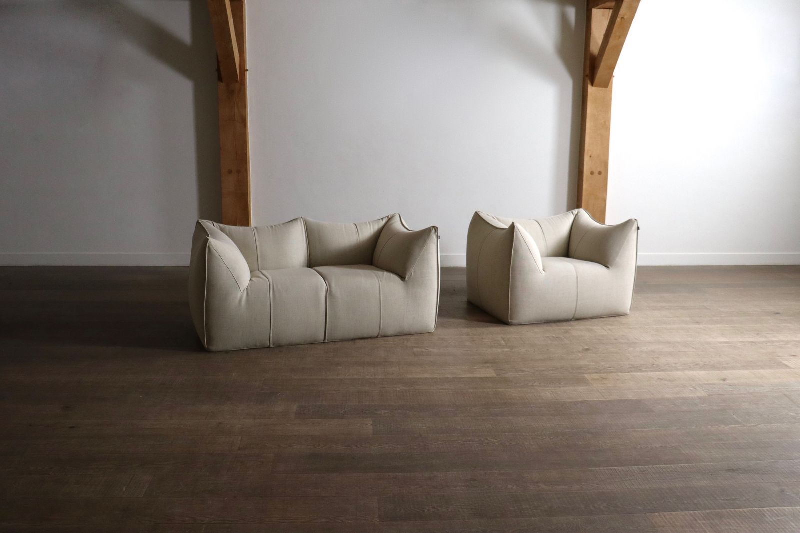 Le Bambole Sofa And Lounge Chair By Mario Bellini For B&B Italia, 1970s photo vinterior