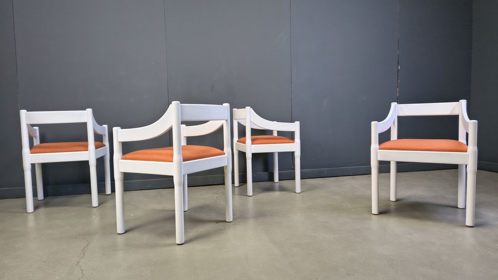 Set Of 4 Carimate Armchairs By Vico Magistretti, 1960s photo buy