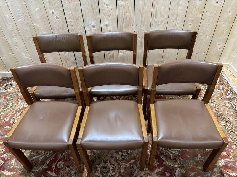Set Of 6 Chairs In The Style Of Regain With Leather Seats photo buy