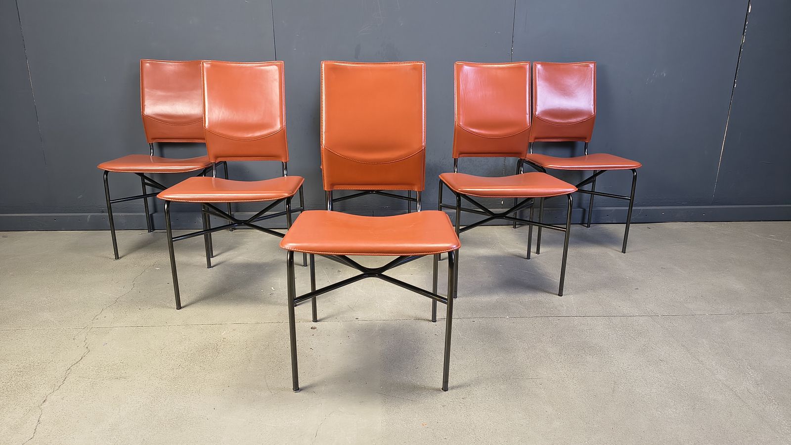 Ross Littel For Matteo Grassi Set Of 6 Dining Chairs, 1970s