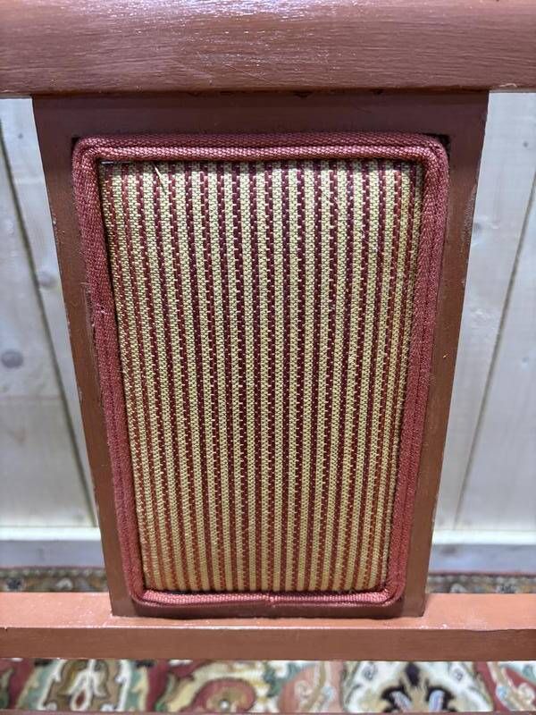 Pair Of Bridge Shoes In Terracotta Striped Fabric photo vintage