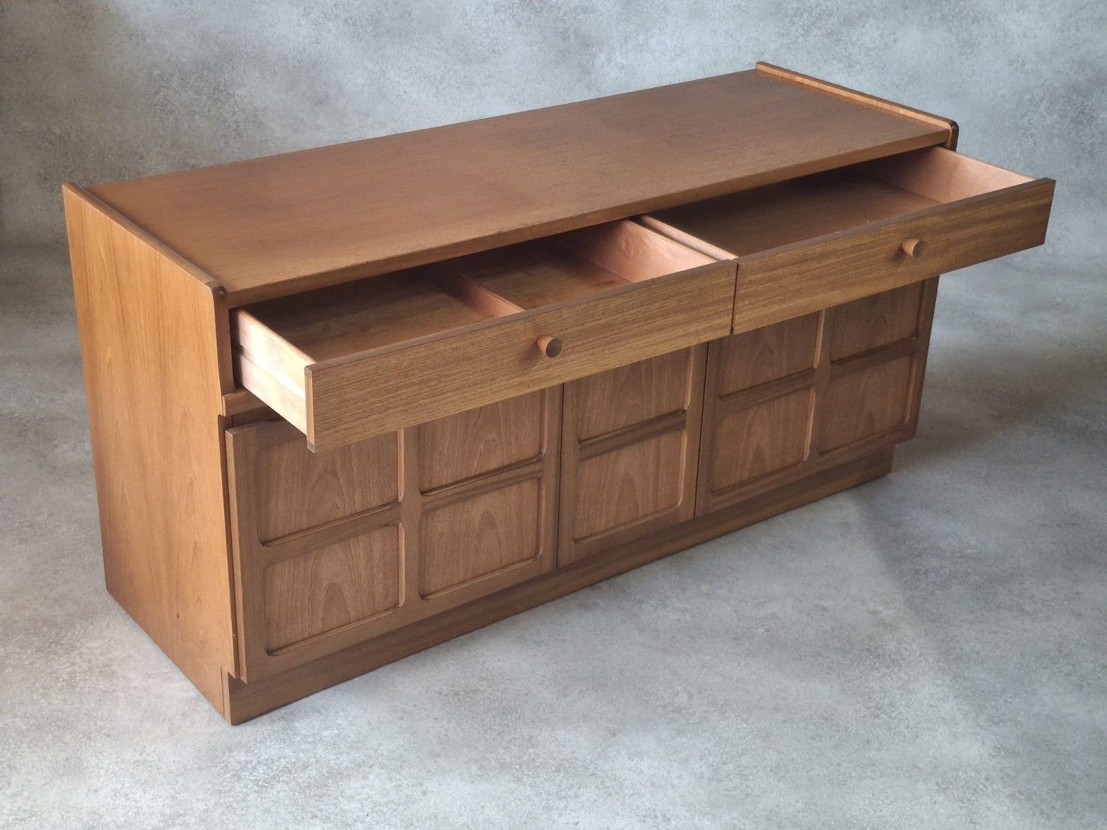 Nathan Furniture Teak Sideboard Record Cabinet / Media Cupboard photo for sale