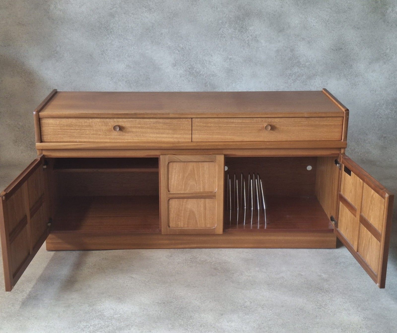 Furniture Nathan Furniture Teak Sideboard Record Cabinet / Media Cupboard photo