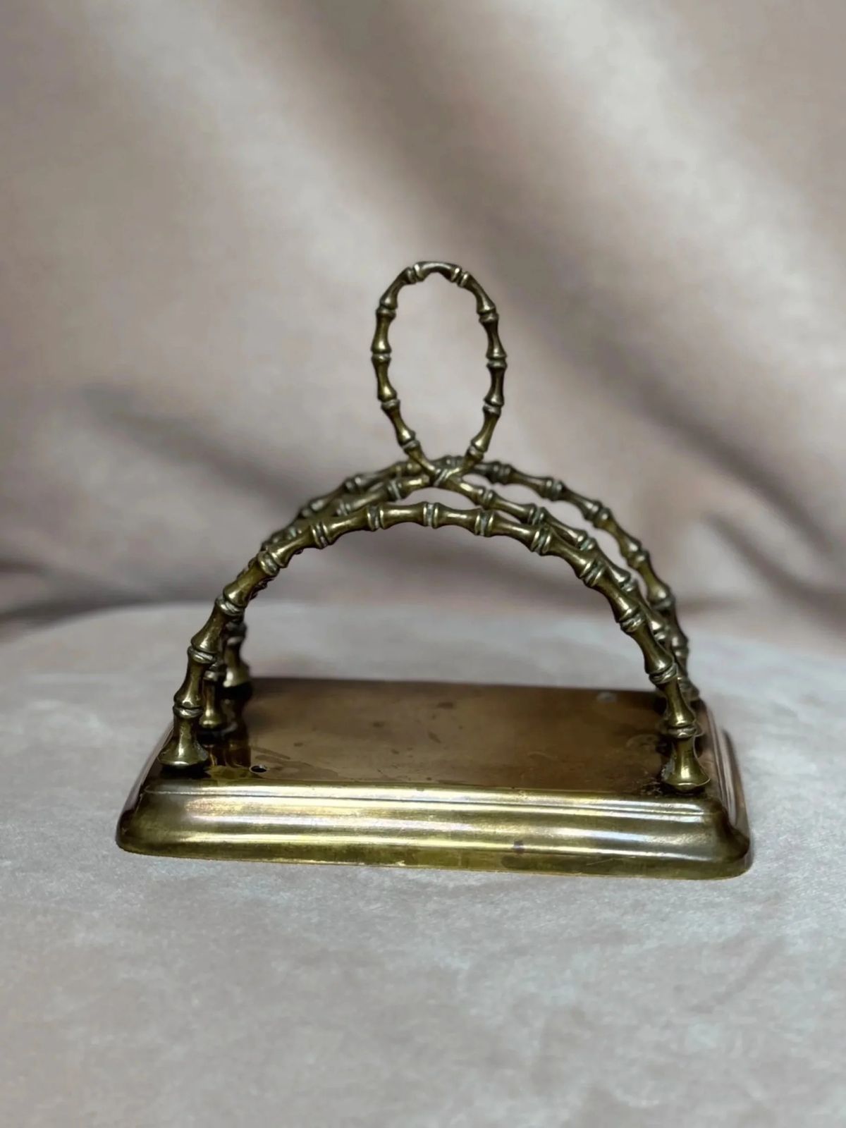 Faux Bamboo Brass Holder, 1900s photo Home Decor