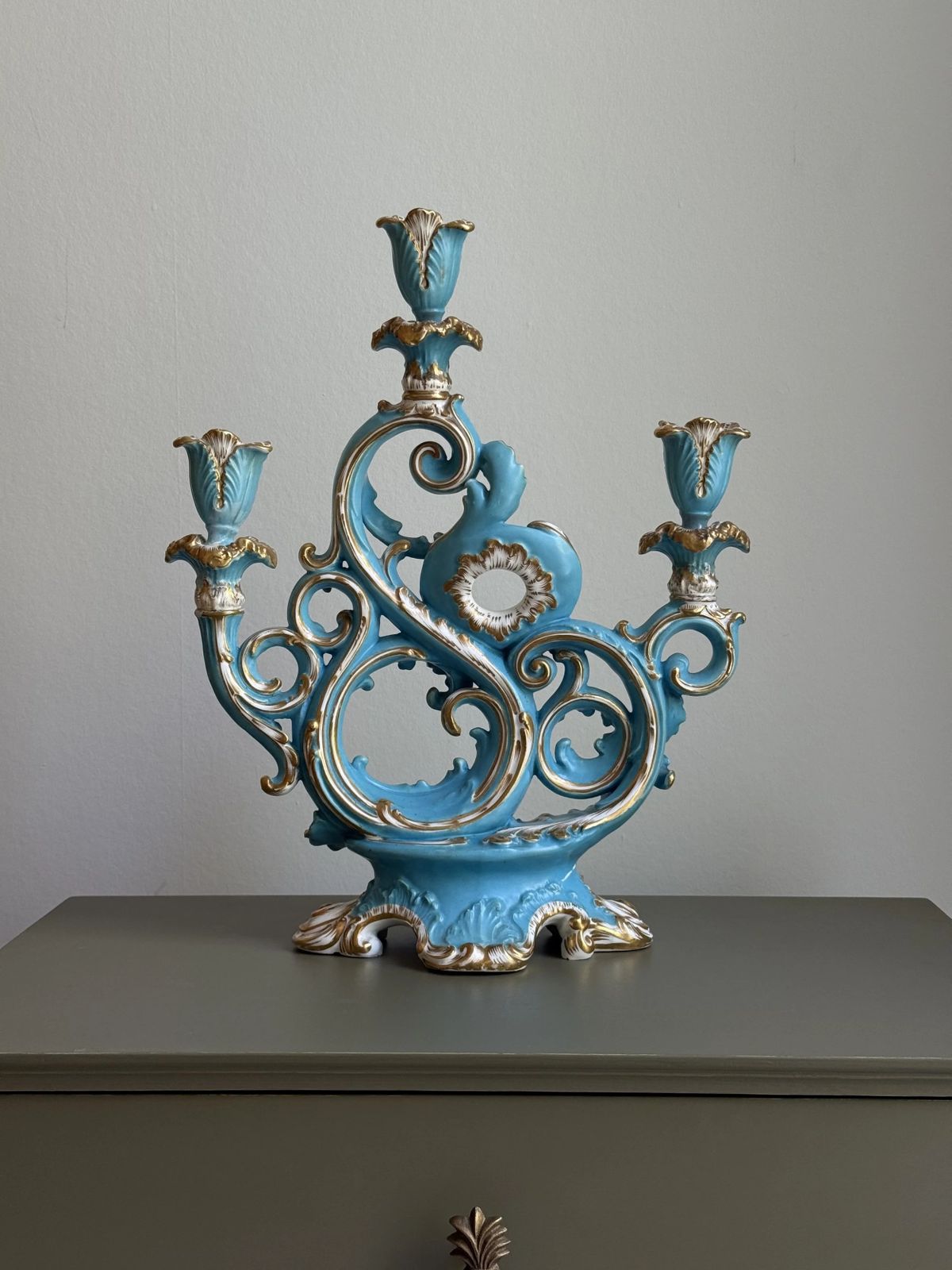 Early 19th Century Porcelain Candelabrum, Attributed To Coalport